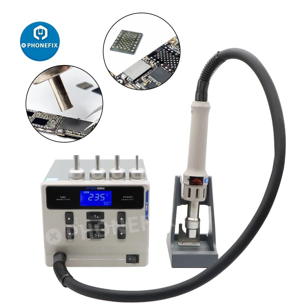ATTEN ST-862D Lead-free Hot Air Gun Soldering Station Intelligent Digital Display 1000W ST862D Rework Station For PCB Chip Soldering Repair thumbnail 4