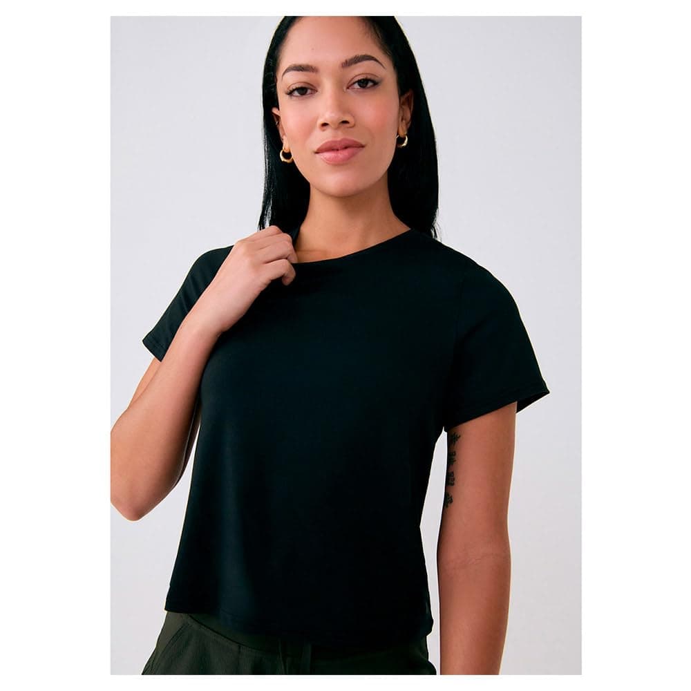 LOLË Women's Vital Tee | Soft T-Shirt for Women | Lightweight & Breathable | Everyday & Athletic Tee, Black, S thumbnail 3
