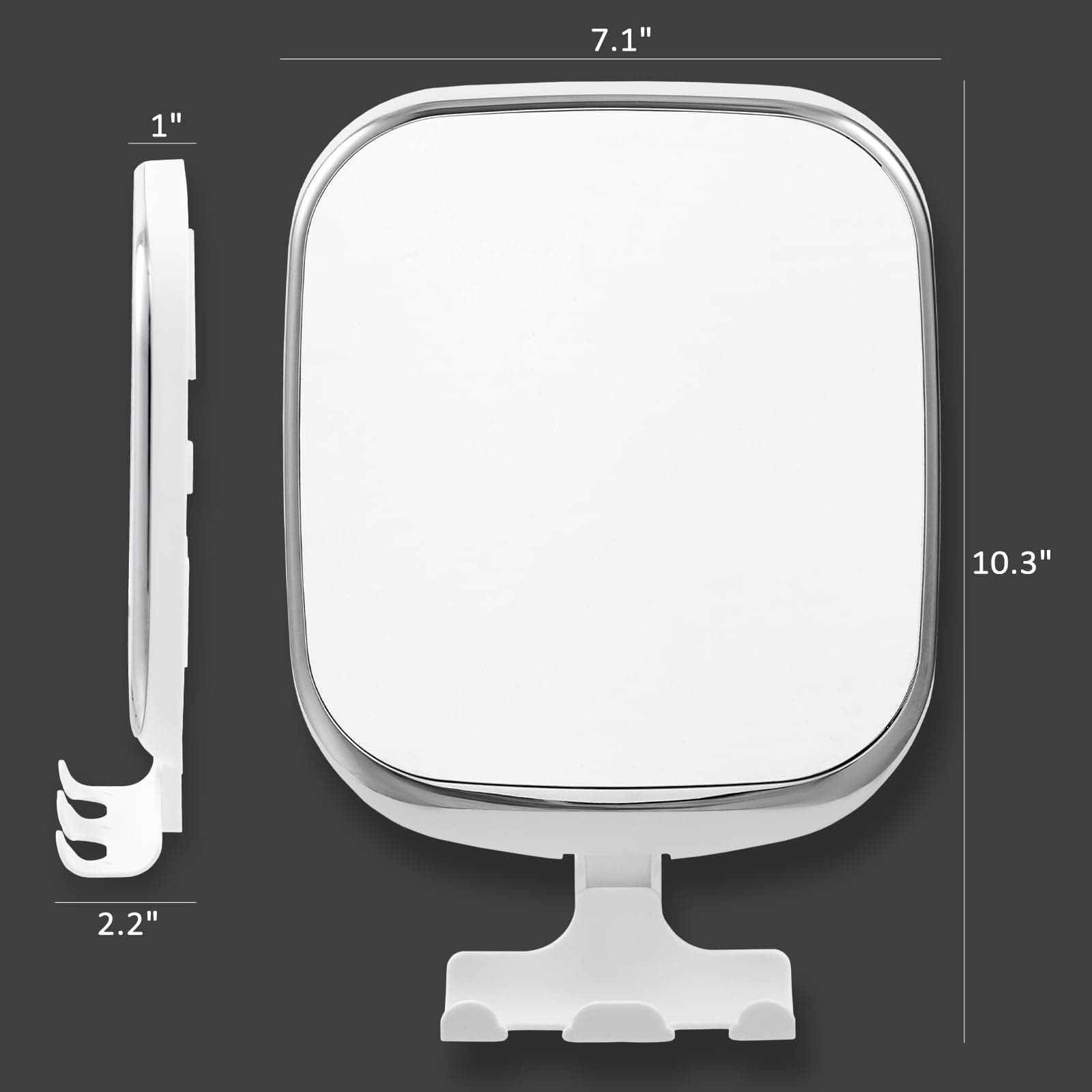 TAILI Shower Shaving Mirror Anti Fog with Razor Holder with Powerful Suction Cup NO-Drilling & Removable, Fogless Mirror Suction Shatterproof & Waterproof Wall Mounted(White) thumbnail 3