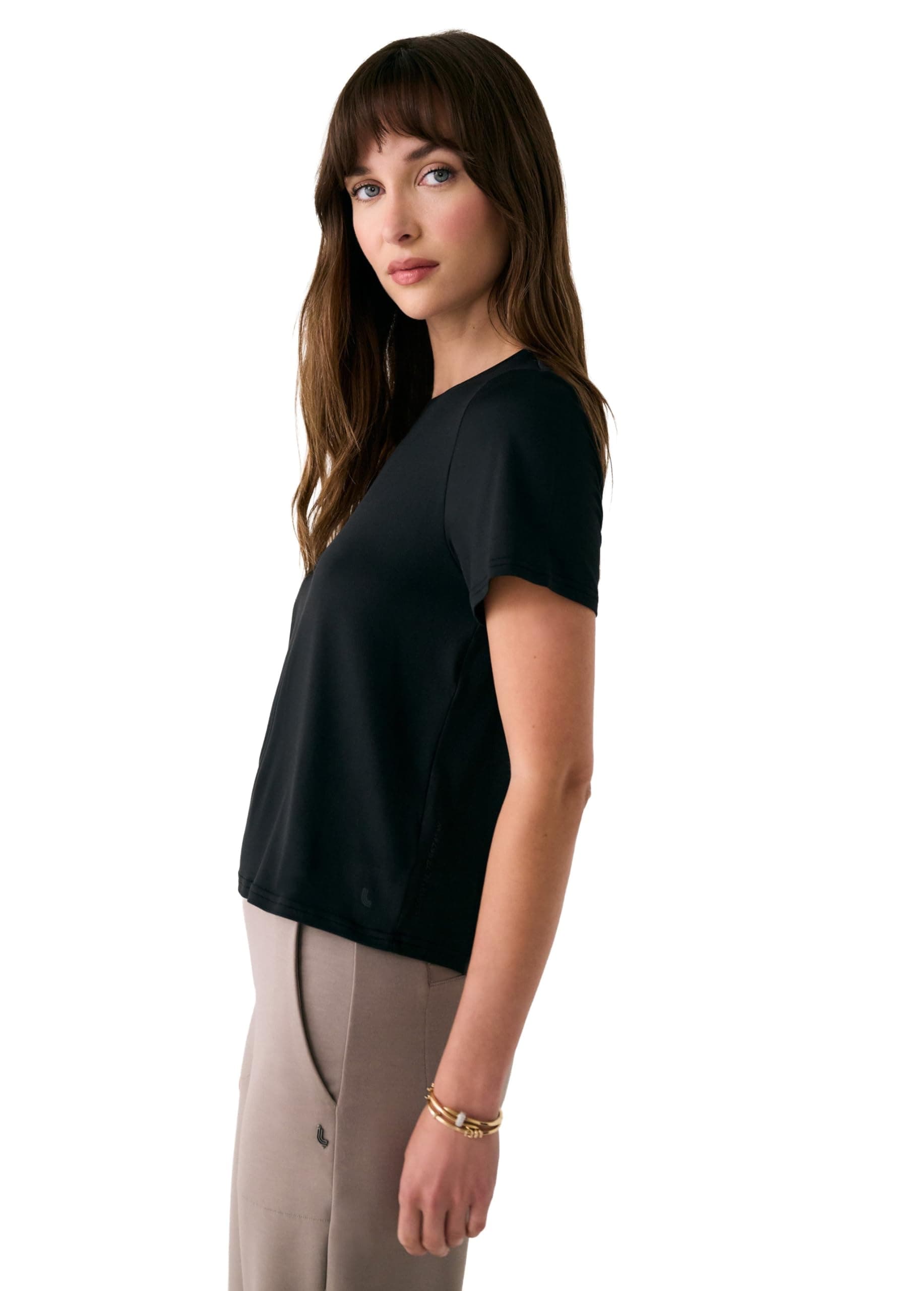 LOLË Women's Vital Tee | Soft T-Shirt for Women | Lightweight & Breathable | Everyday & Athletic Tee, Black, S thumbnail 2