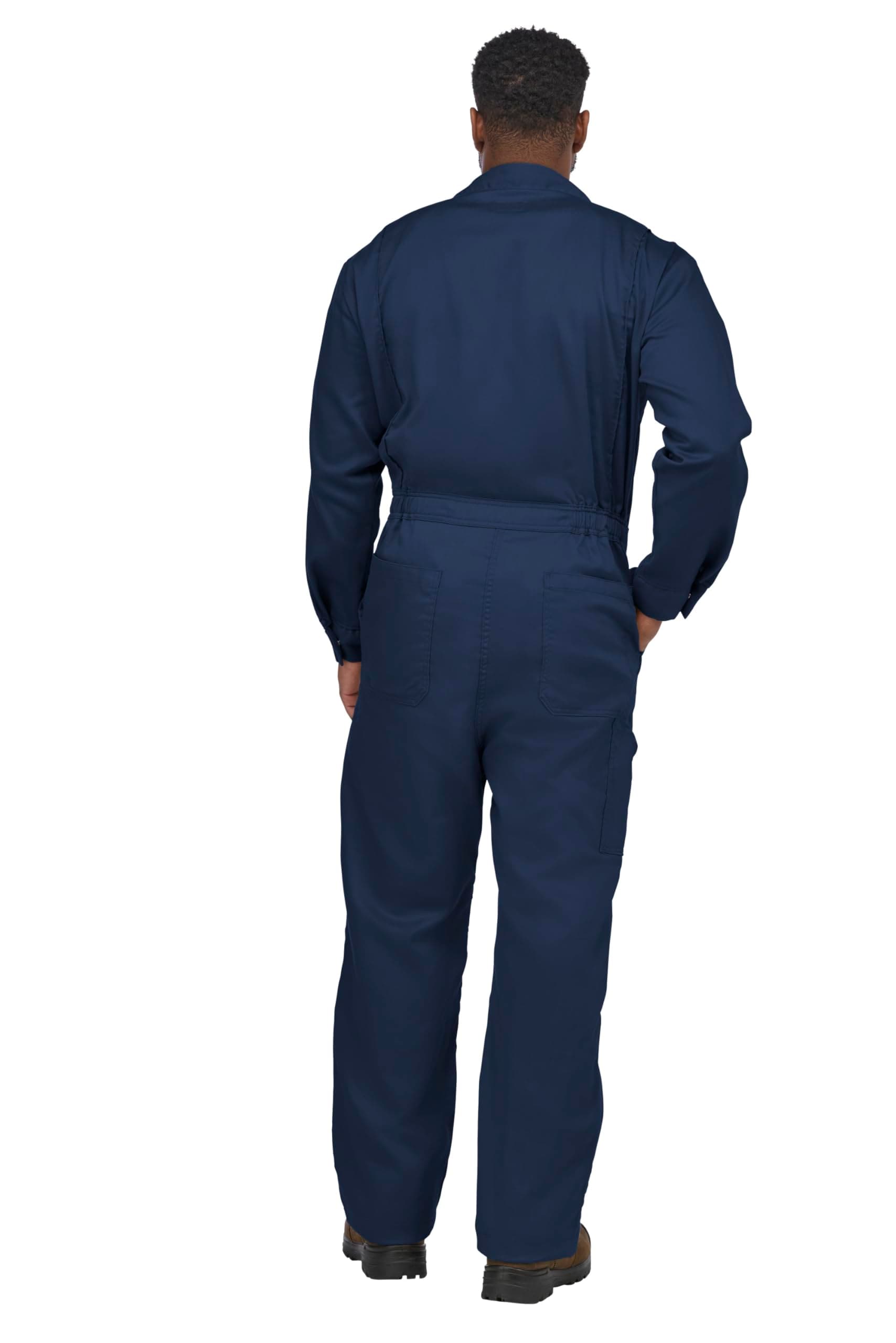 Bulwark Flame Resistant 6 oz Cotton/Nylon Excel FR ComforTouch Regular Deluxe Coverall with Concealed Snap On Cuff, Navy, Size 44 thumbnail 2