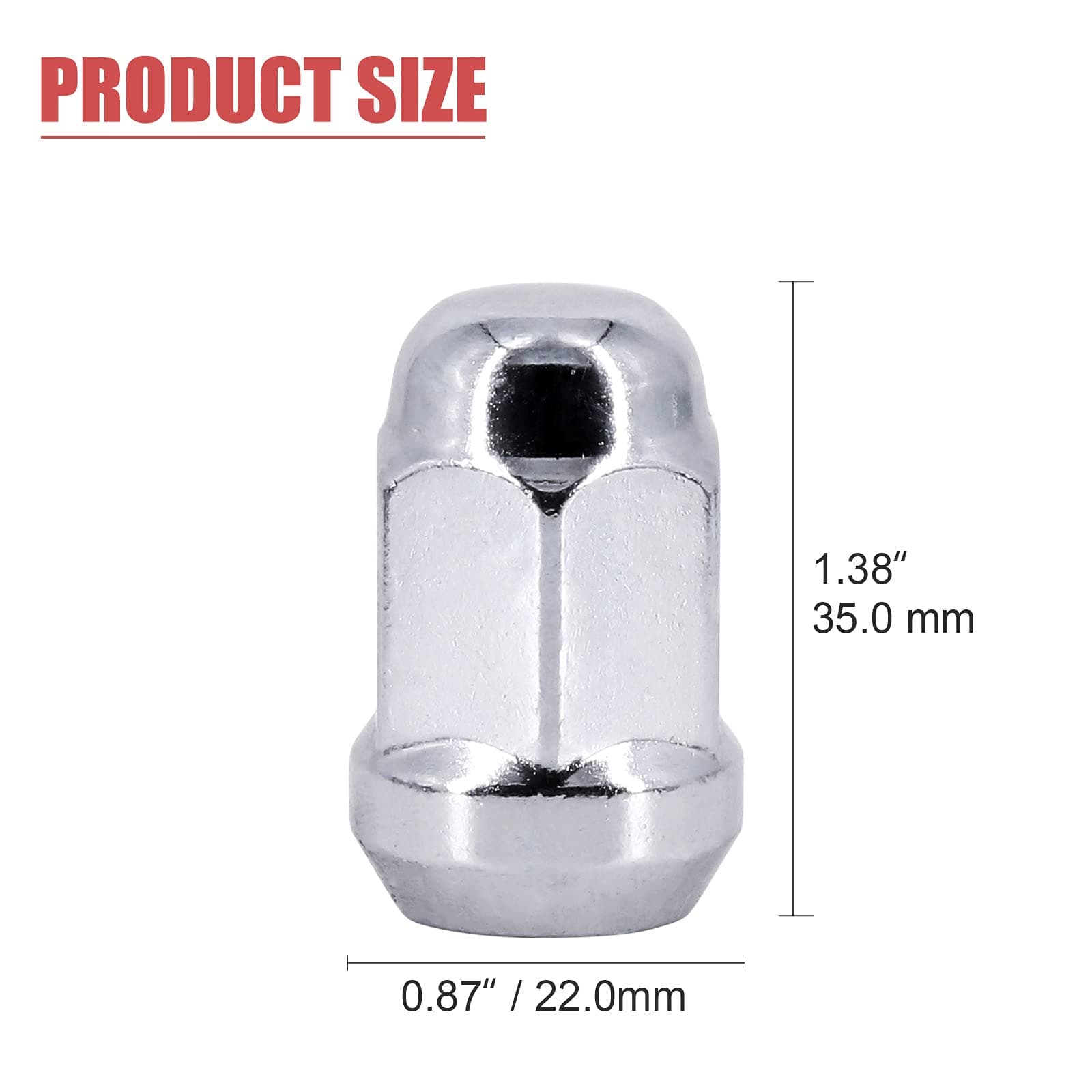 20Pcs 1/2"-20 Chrome Lug Nuts 1/2x20 Wheel Lug Nut Compatible with Jeep Wrangler Grand Cherokee Commander Liberty Ford Explorer Mustang Bronco Most 5 Lug 4 Lug Wheels thumbnail 2