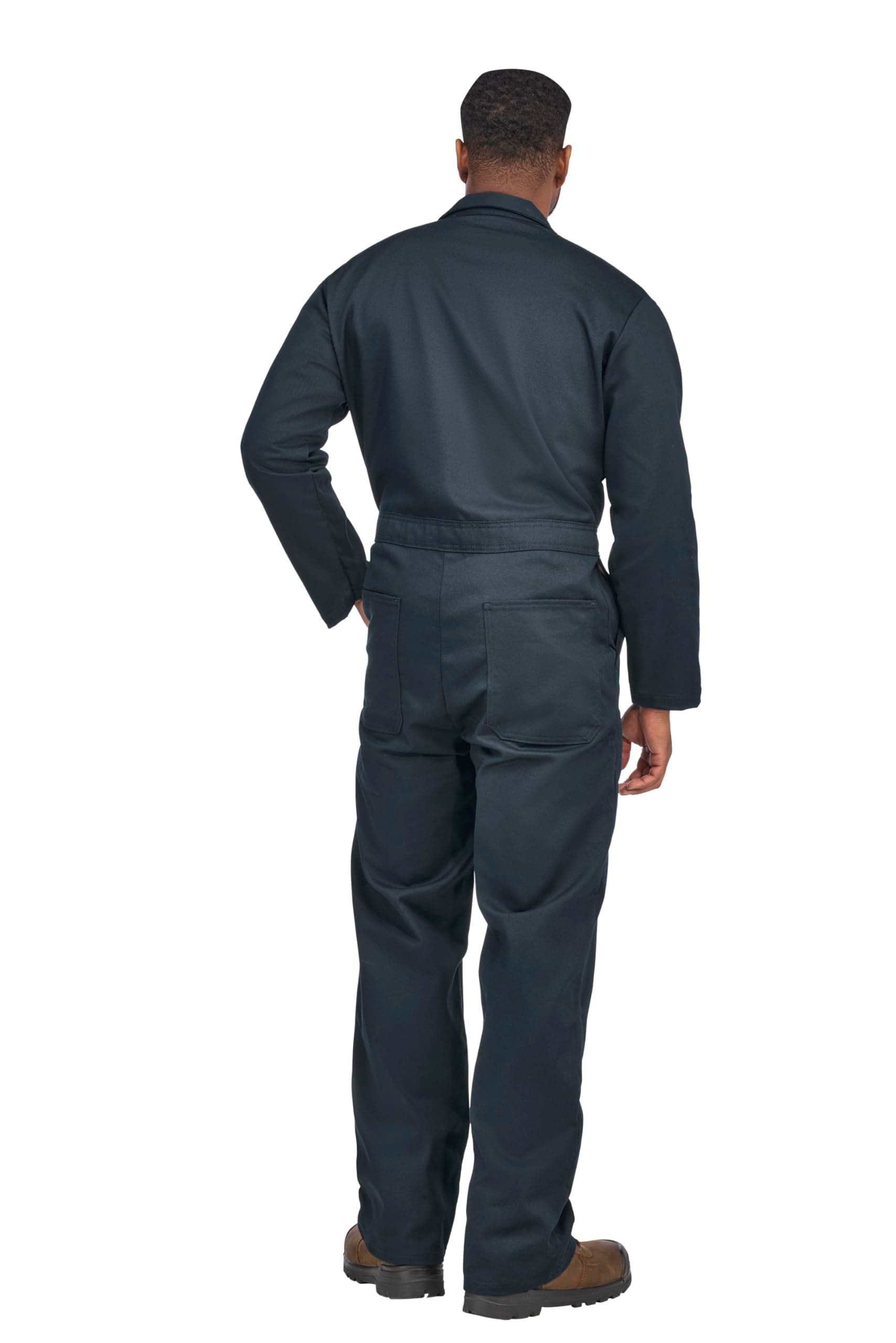 Bulwark Flame Resistant 9 oz Twill Cotton Classic Coverall with Hemmed Sleeves, Navy, 44 thumbnail 2