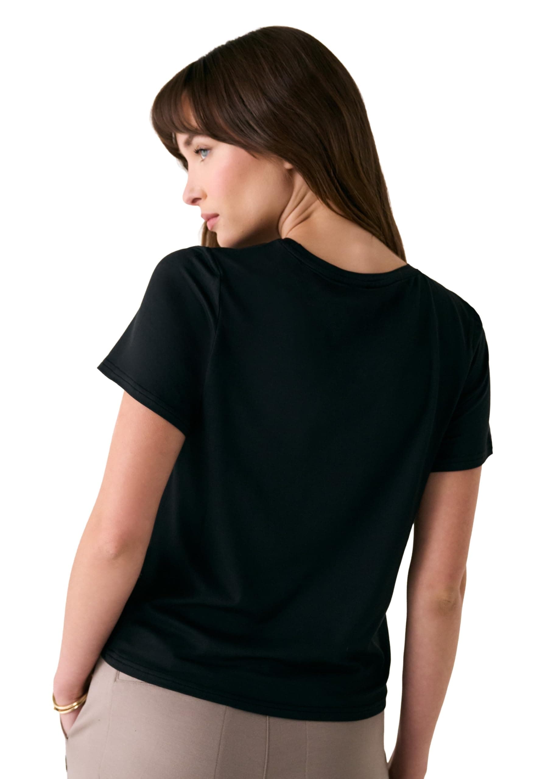 LOLË Women's Vital Tee | Soft T-Shirt for Women | Lightweight & Breathable | Everyday & Athletic Tee, Black, S thumbnail 4