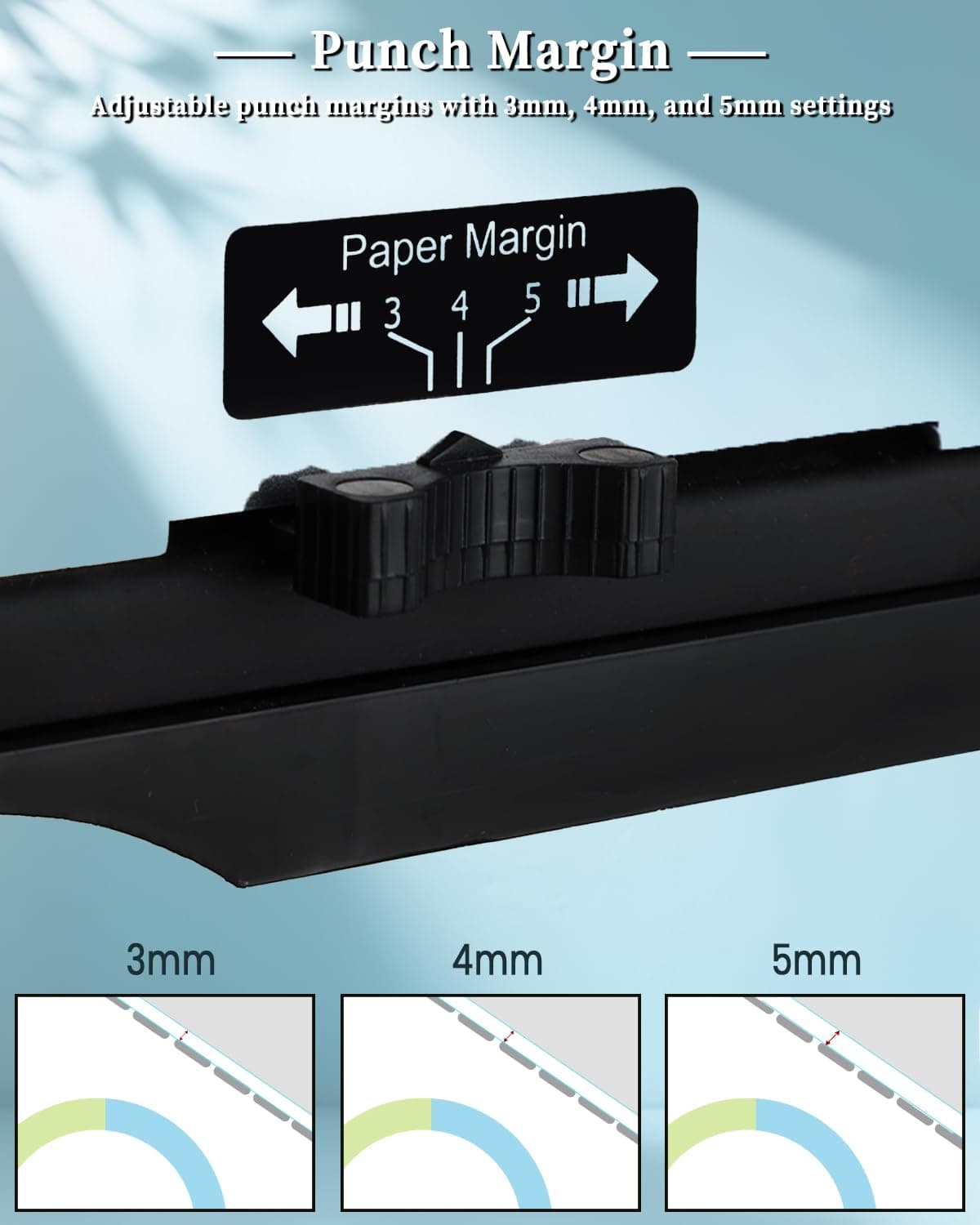 ATPEAM Comb Binding Machine 21-Holes 450 Sheets Capacity with 100 PCS 3/8'' Spines Comb Binding Machine for Letter Size, A4, A5 thumbnail 5
