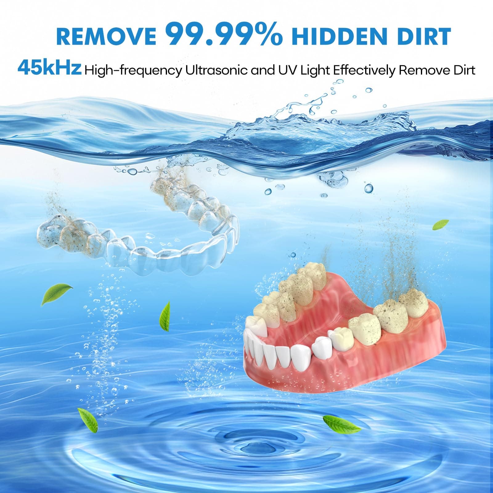 Upgraded Ultrasonic Retainer Cleaner Machine, 45kHz Ultrasonic Dentures Cleaner for Night Guards, Braces, Aligner, Toothbrush, Jewelry and More, 200ML Capacity, Black1 thumbnail 2