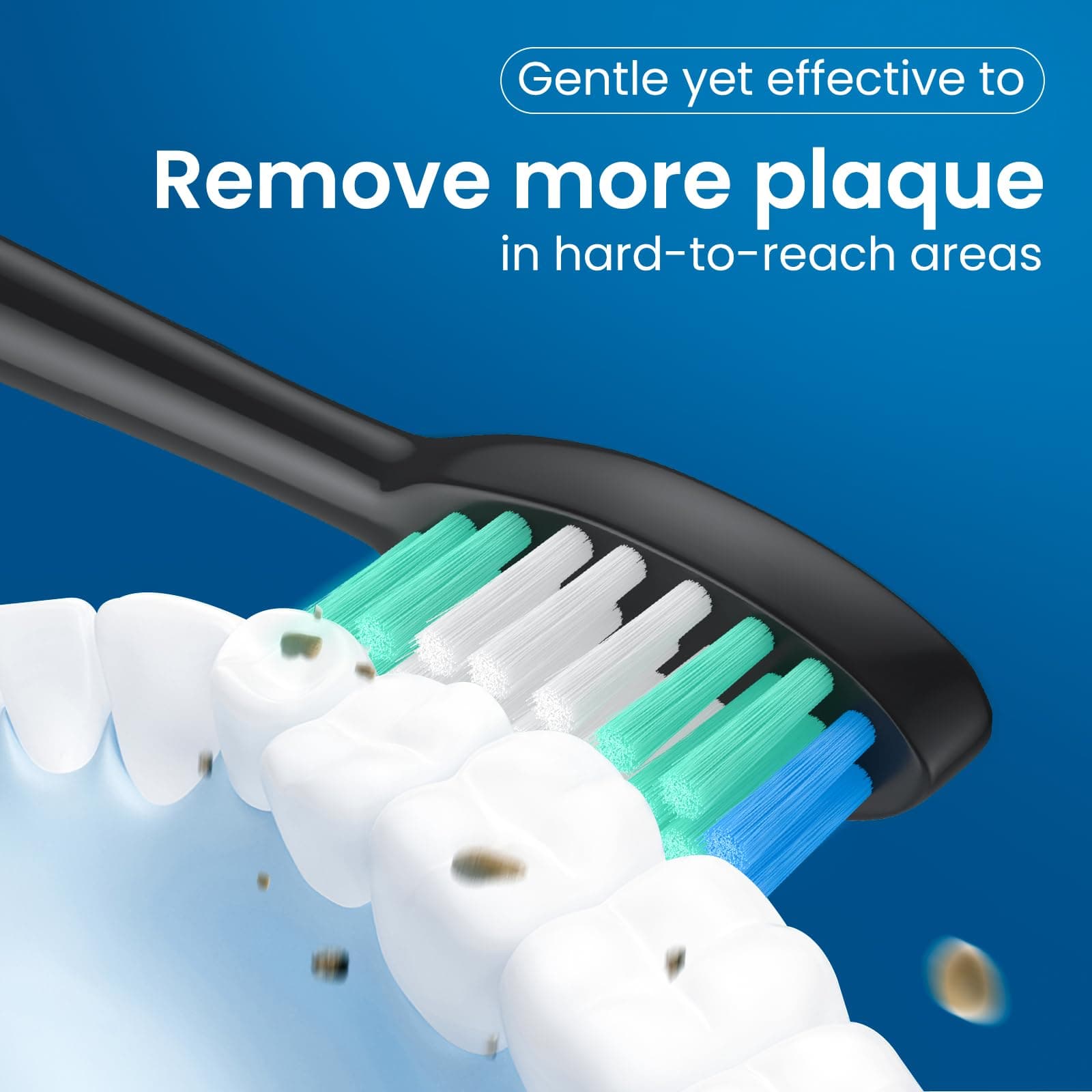Harobey Replacement Toothbrush Heads 10 Pack Compatible with AquaSonic Black Series, Vibe Series Electric Toothbrush, Black thumbnail 4