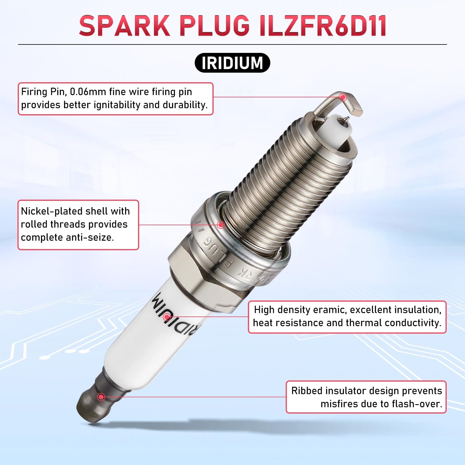 SYKRSS ILZFR6D11 Iridium Spark Plugs 6 Pack Compatible with BMW thumbnail 2