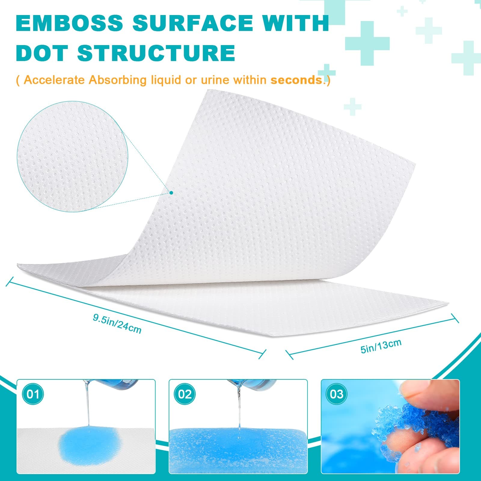Oumee 90 Count Absorbent Commode Pads for Bedside Commode Bucket, Commode Liners Pads with Absorbent Gel, Potty Liner Pads for Adults Portable Toilet Bags Bedpans (90 Pcs) thumbnail 3