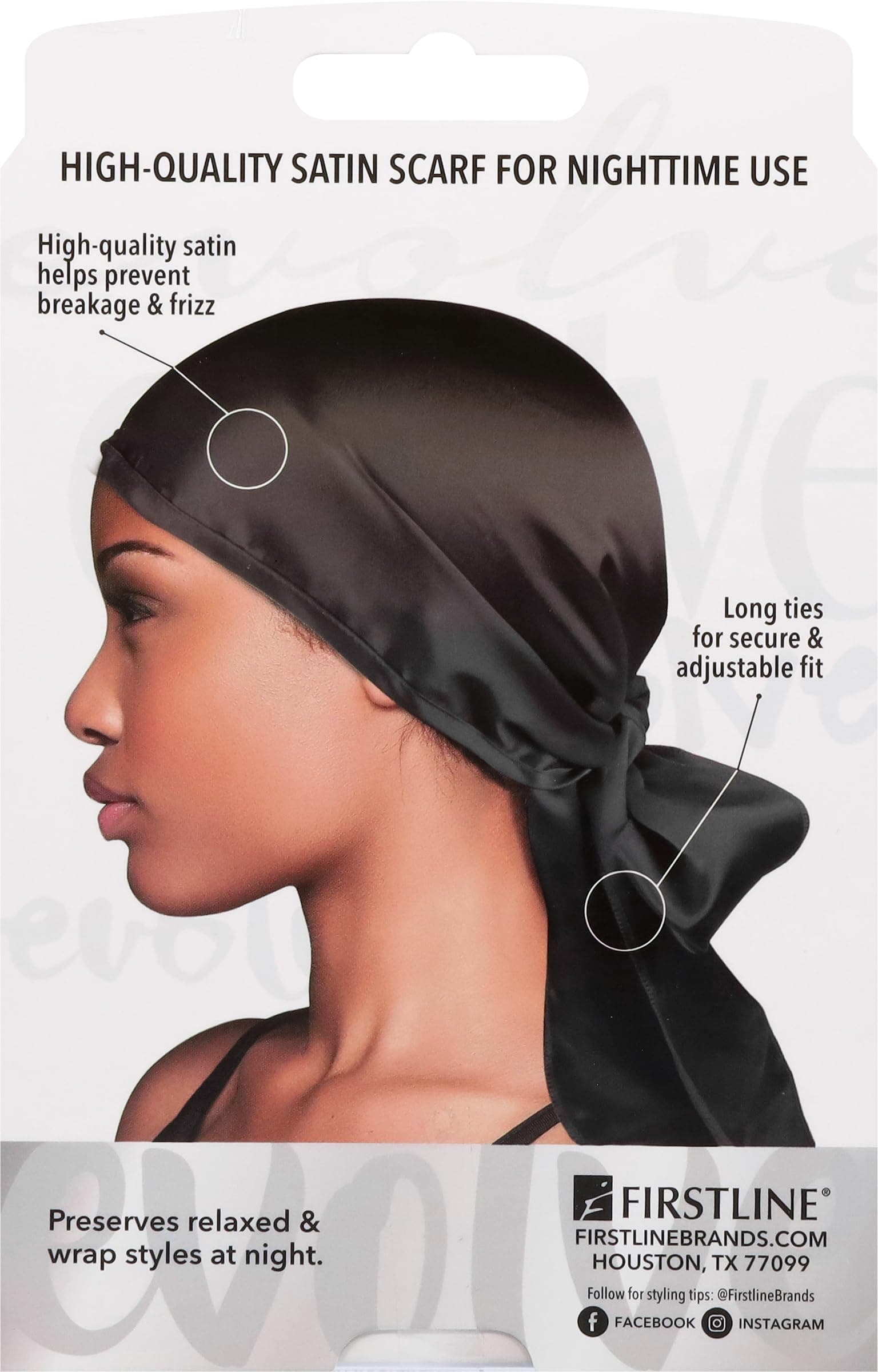 Evolve Satin Wrap Scarf, Black thumbnail 2