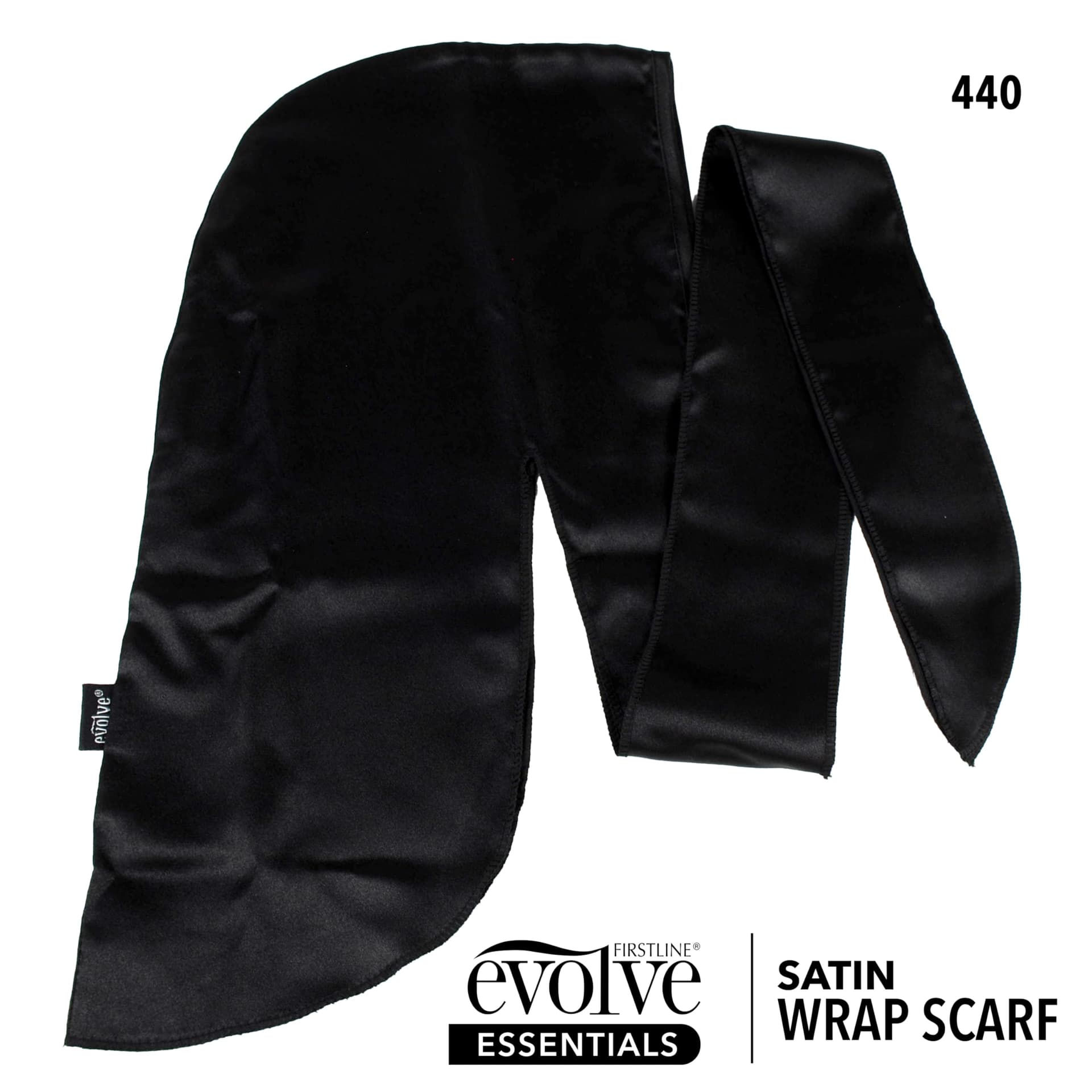 Evolve Satin Wrap Scarf, Black thumbnail 4