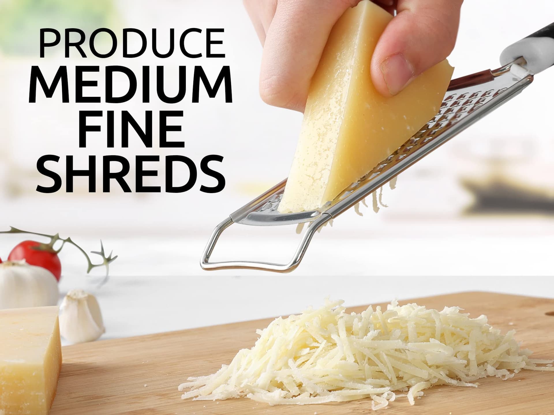 Zulay Kitchen Professional Cheese Grater Stainless Steel - Durable Rust-Proof Metal Lemon Zester Grater With Handle - Flat Handheld Shredder for Parmesan, Chocolate, Spices, And More - 2 Pack - Black thumbnail 5