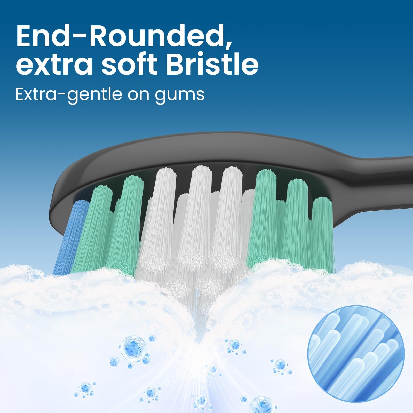 Harobey Replacement Toothbrush Heads 10 Pack Compatible with AquaSonic Black Series, Vibe Series Electric Toothbrush, Black thumbnail 3
