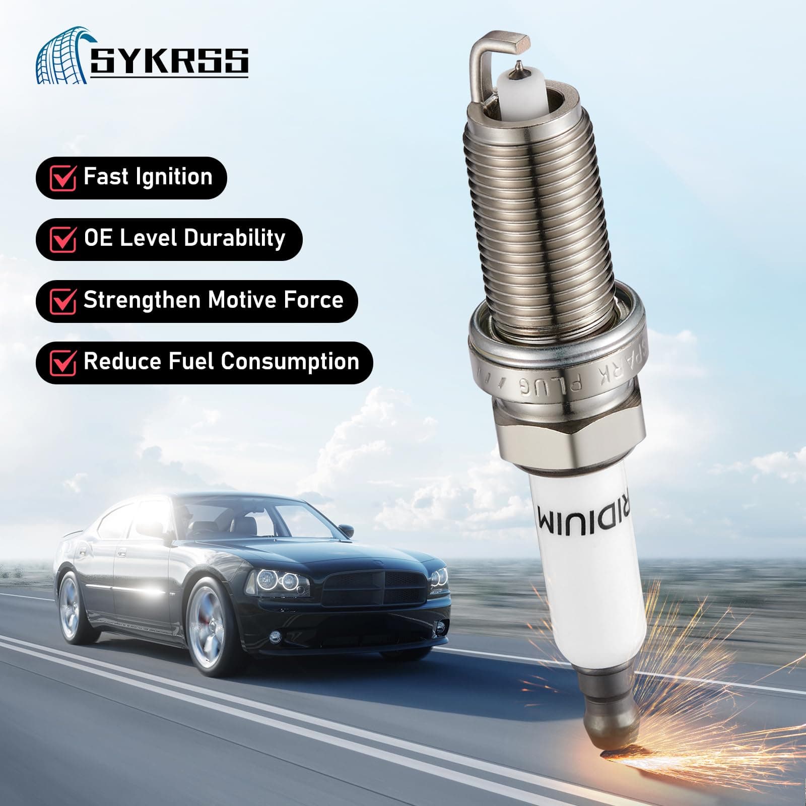 SYKRSS ILZFR6D11 Iridium Spark Plugs 6 Pack Compatible with BMW thumbnail 3
