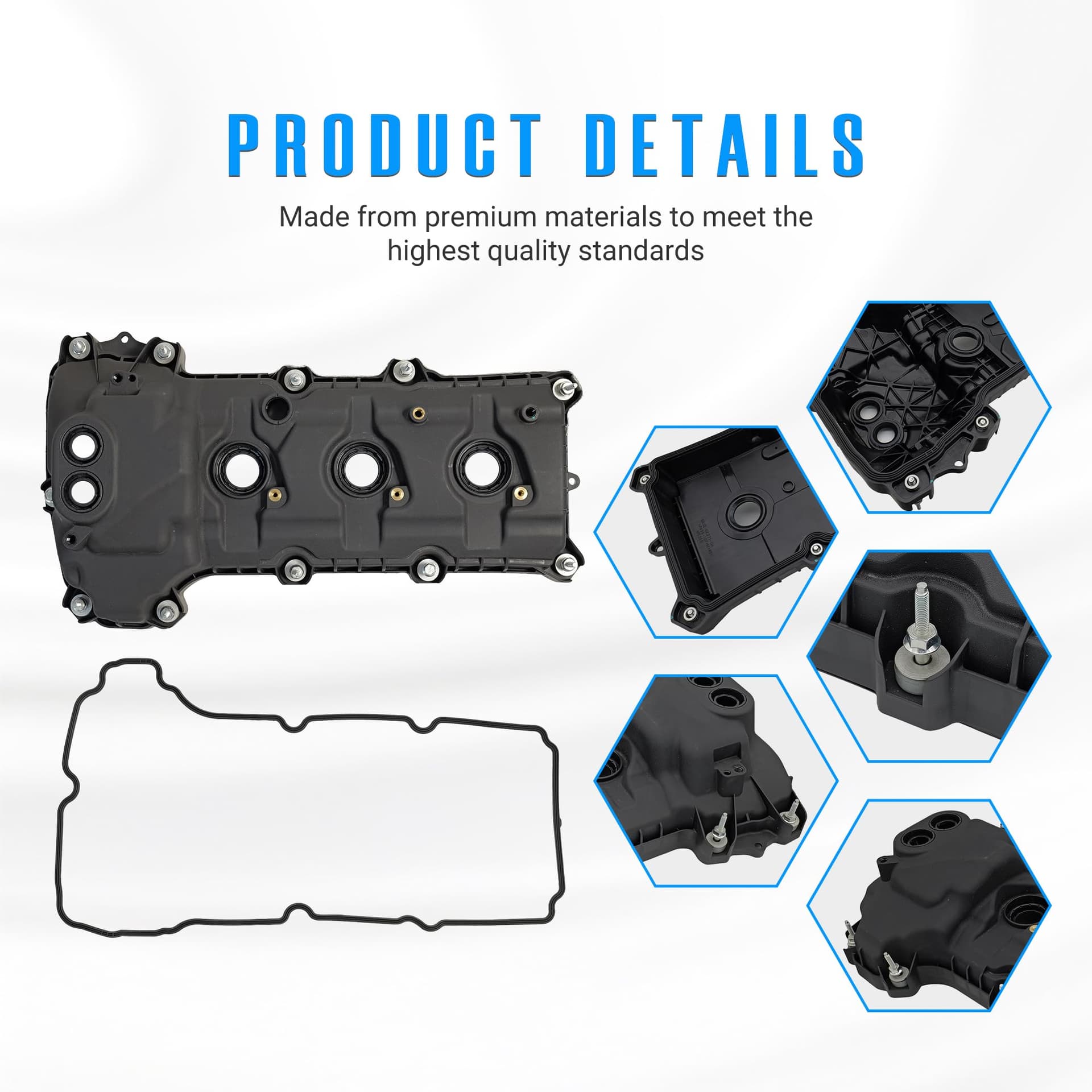 NOVAPARTS Engine Valve Cover Right Passenger Side w/Gasket for 2011-2019 Ford Explorer 2011-2012 F-150 2011 Edge Mustang Taurus Lincoln MKX 3.5L 3.7L Replaces # BR3Z6582G BR3Z-6582-C thumbnail 4