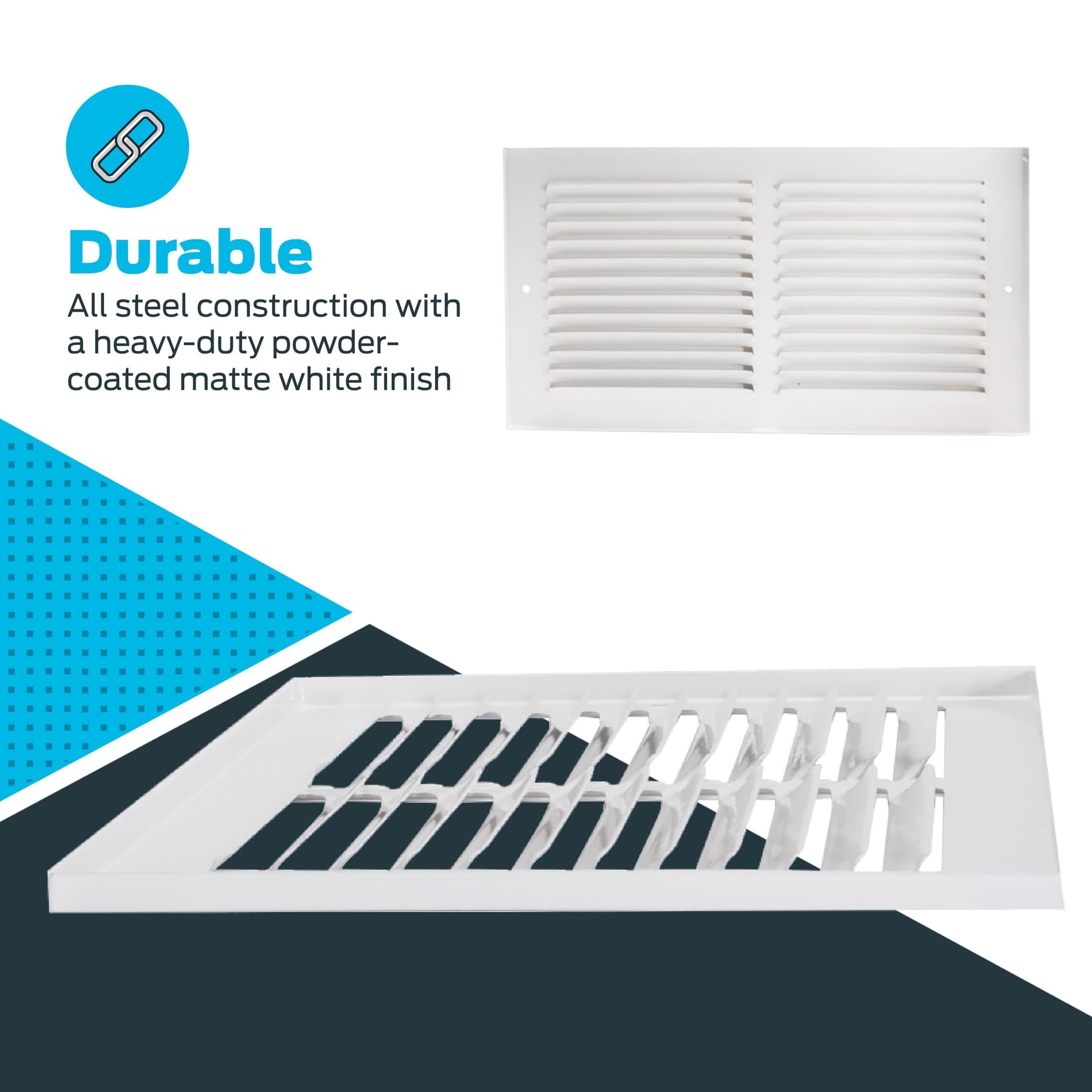 EZ-FLO 61626 Return Air Grille, 12" x 6", White thumbnail 5
