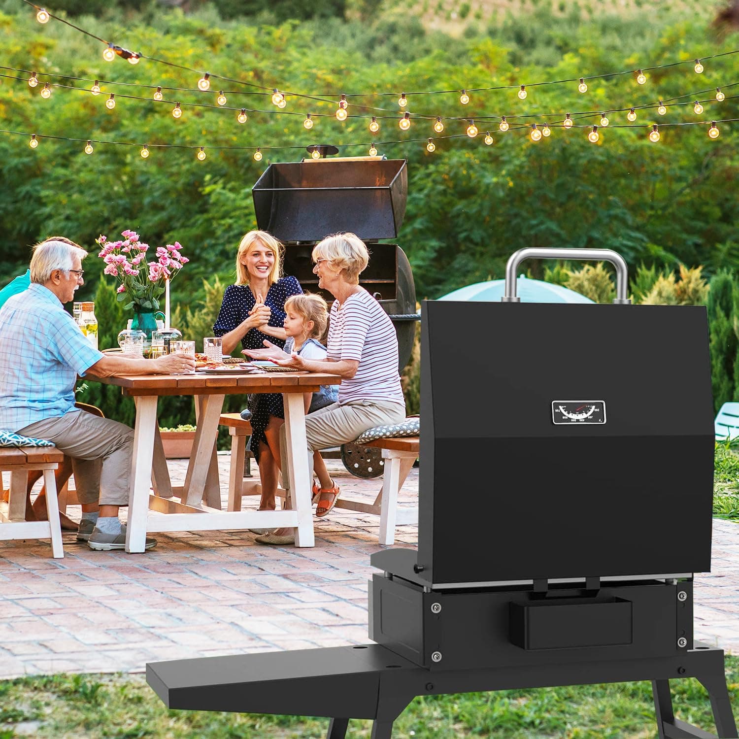 BBQ Future Upgraded Hinged Lid for Blackstone 22 Inch Griddle (2024 Model), Modern Black Carbon Steel Griddle Cover with Temperature Control thumbnail 5