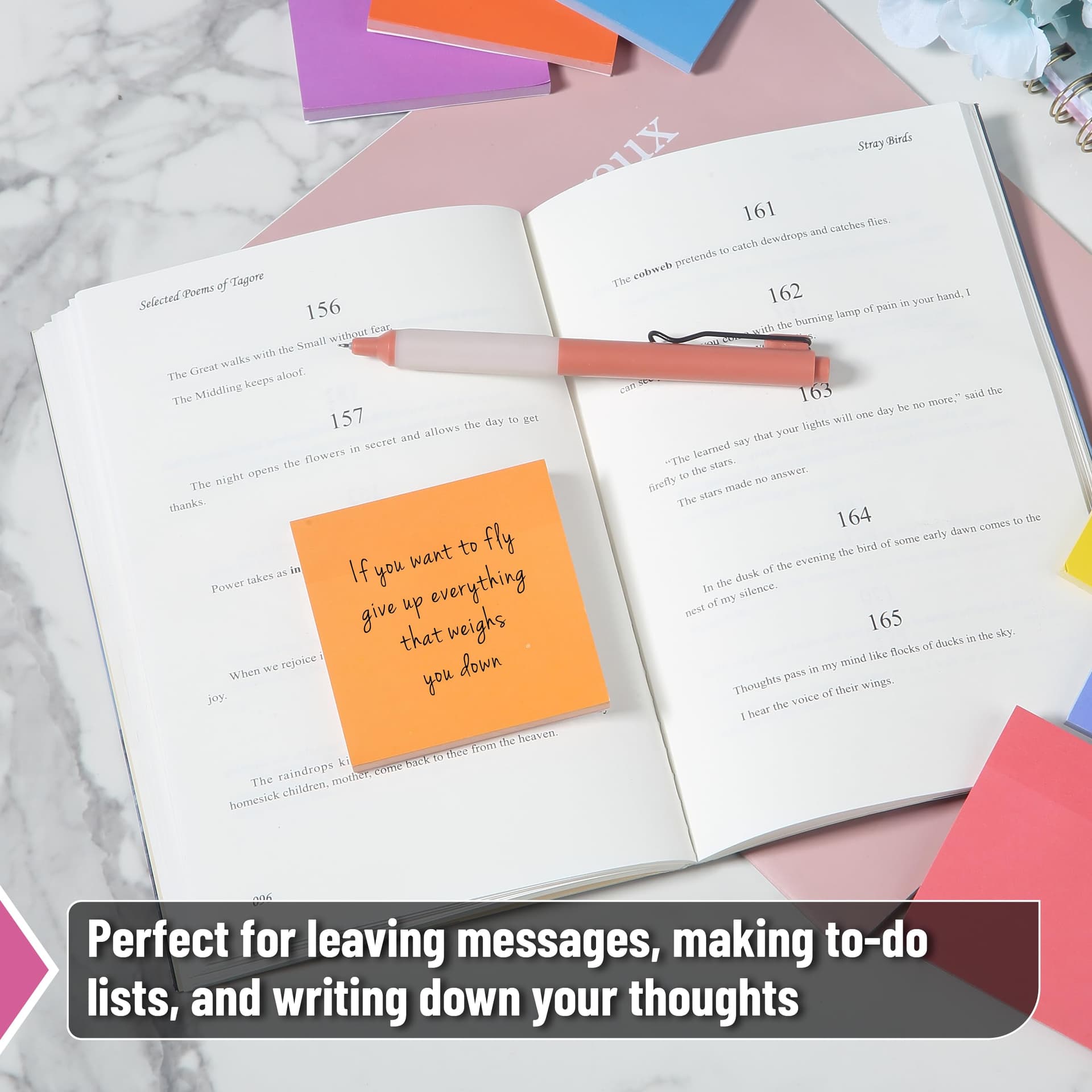 Mr. Pen- Sticky Notes, 3”x3”, 12 Pads, 600 Sheets, 12 Vibrant Color Sticky Notes 3x3 thumbnail 4