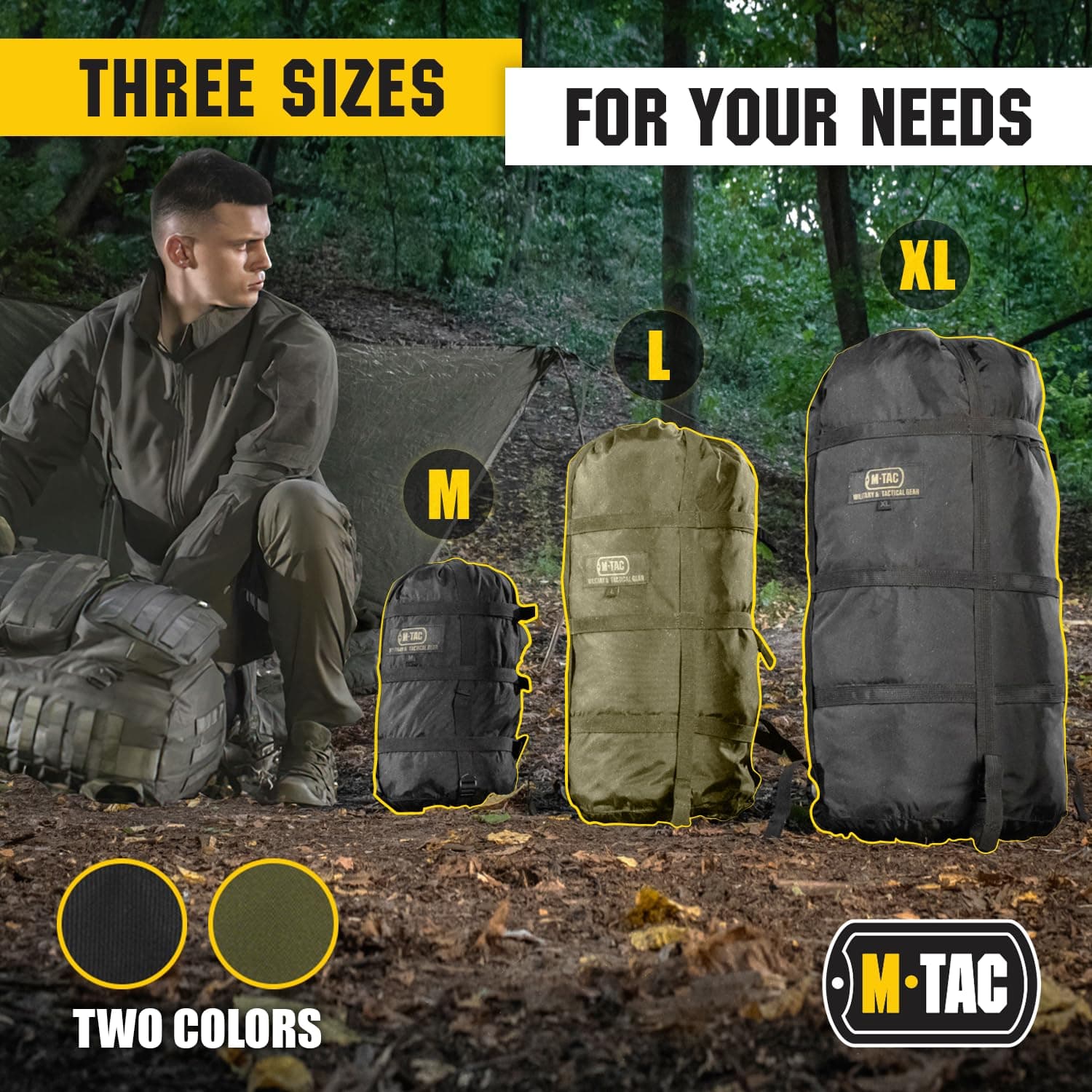 M-Tac Compression Stuff Sack for Sleeping Bag Military Water Resistant Compression Bag Lightweight Nylon Compression Sack for Travel, Camping, Hiking, Outdoor (Black, M - 12 liters) thumbnail 2