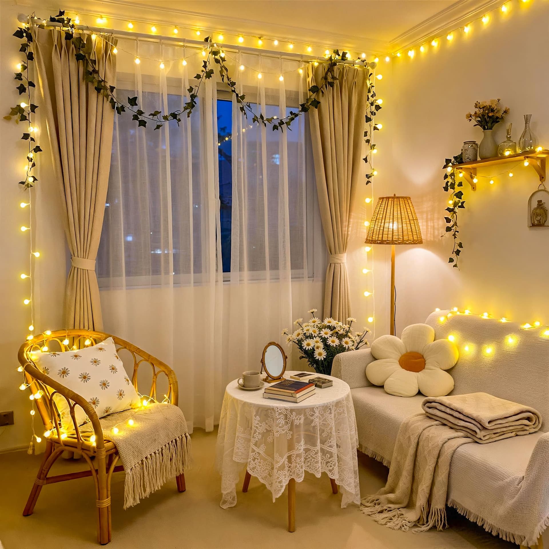JMEXSUSS 100 LED Connectable Globe String Lights Indoor Bedroom, 33ft Warm White Christmas String Lights Plug in with Remote, 8 Modes Hanging Fairy Lights Outdoor for Room Classroom Dorm Party Decor thumbnail 2