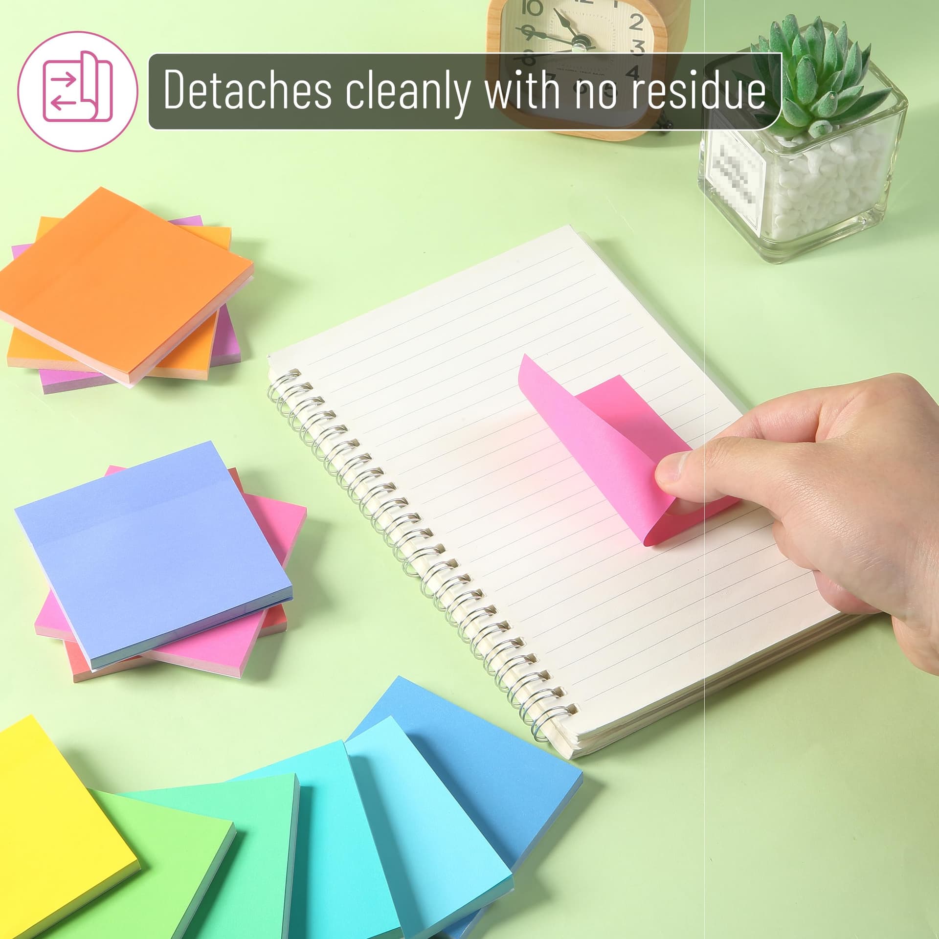 Mr. Pen- Sticky Notes, 3”x3”, 12 Pads, 600 Sheets, 12 Vibrant Color Sticky Notes 3x3 thumbnail 5