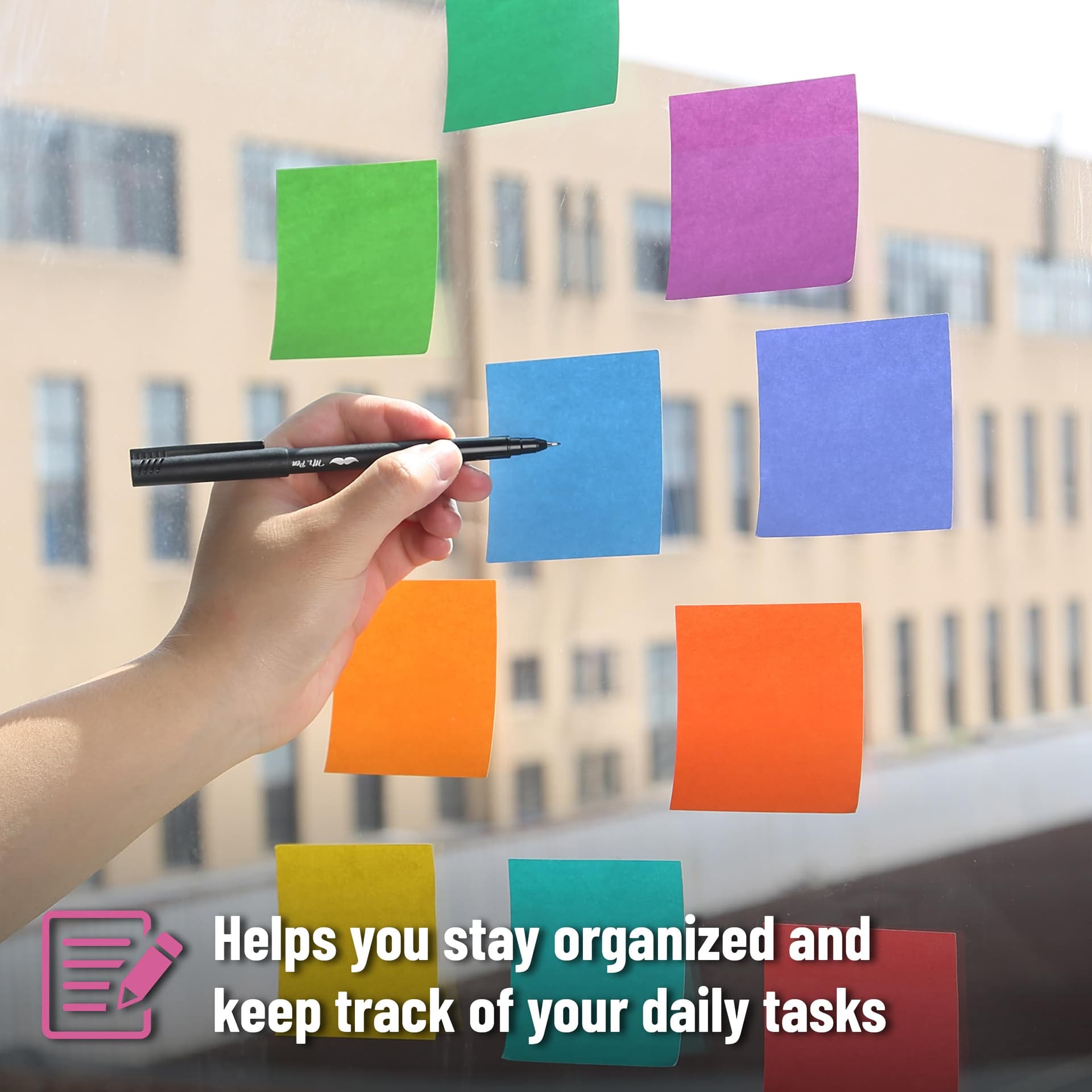 Mr. Pen- Sticky Notes, 3”x3”, 12 Pads, 600 Sheets, 12 Vibrant Color Sticky Notes 3x3 thumbnail 3