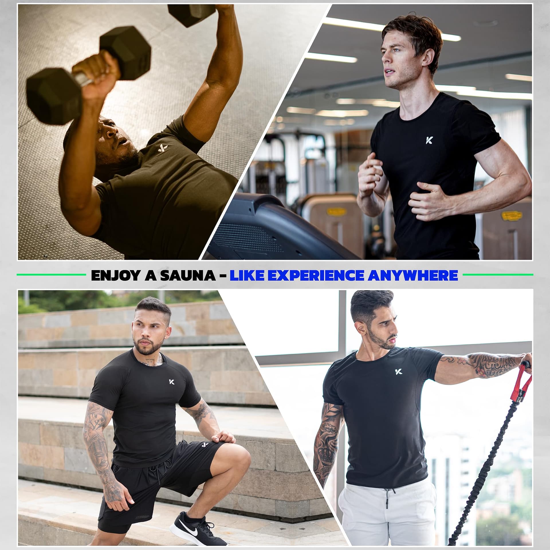 Kewlioo Men's Sauna Suit Shirt - Heat Trapping Sweat Compression Vest, Shapewear Top, Gym Exercise Versatile Heat Shaper Jacket (Black, 4XL) thumbnail 4