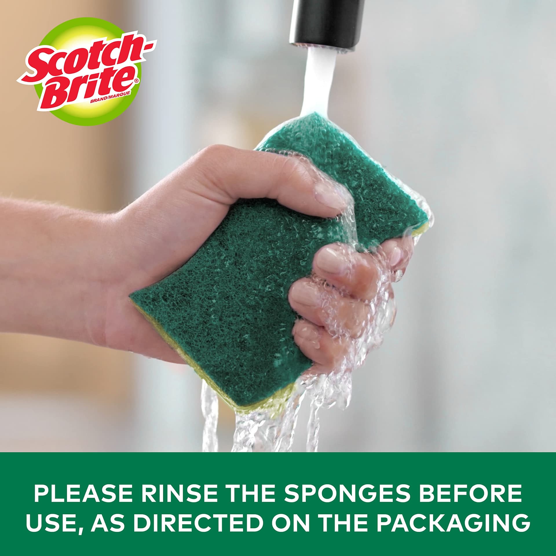 Scotch-Brite Scrub Sponge, 3 Pack, Heavy Duty, Sponges for Dishes ,Garage,Outdoor, Kitchen thumbnail 3