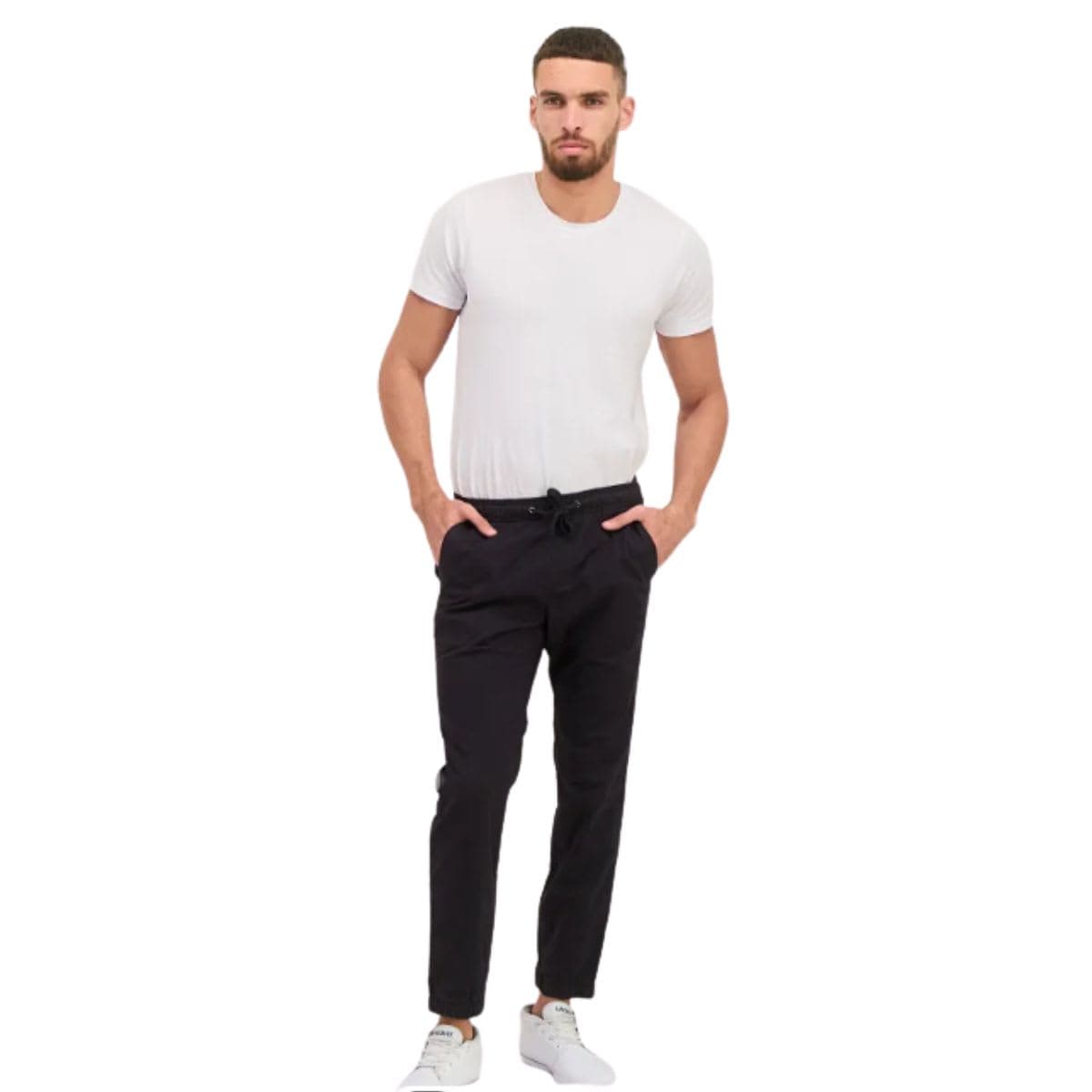 GAP Men Regular Fit Plain Jogger Pants, Black thumbnail 2