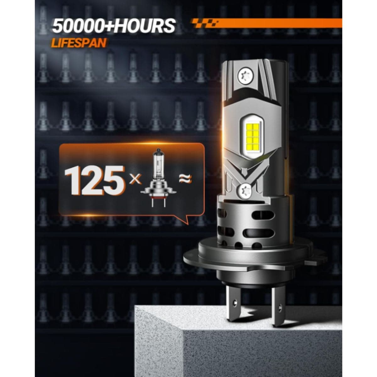 SEALIGHT H7 LED Headlight Bulbs, 32000 Lumens 800% Brighter 6500K Cool White Led Bulbs, All-in-One Mini Size H7 Lights with Fan, Plug and Play, Halogen Replacement, Pack of 2 thumbnail 5
