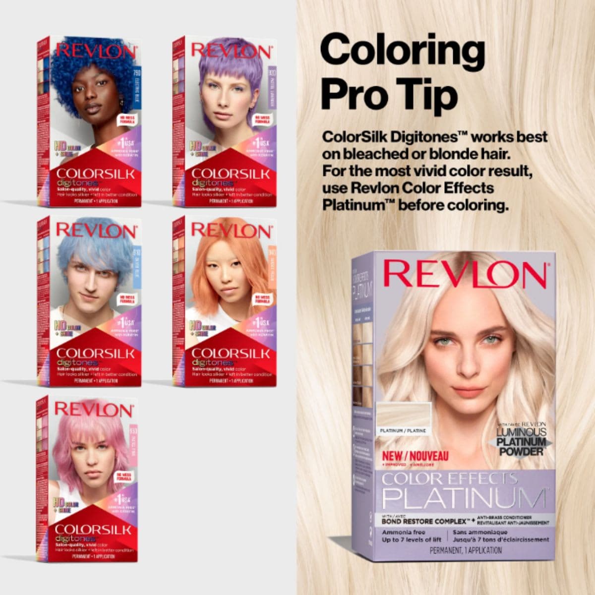 Revlon ColorSilk Digitones Permanent Hair Color with Keratin, Pastel Pink, 1 count thumbnail 8