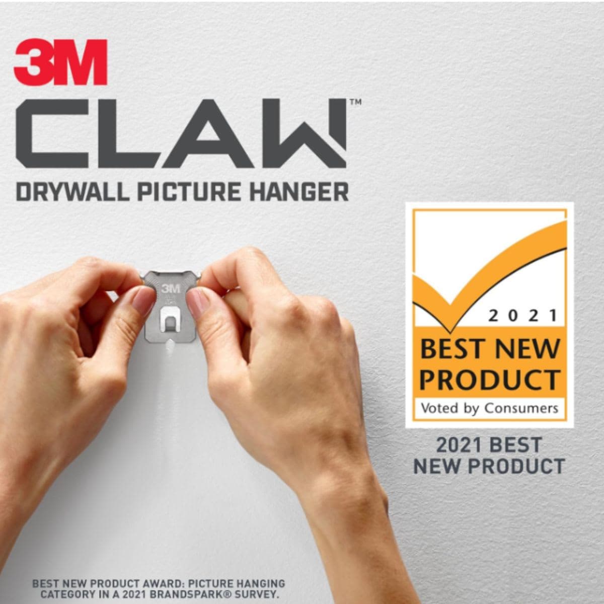3M Claw DrywAll Picture Hanger, 25-lb Capacity, 4 Hangers per Pack thumbnail 4