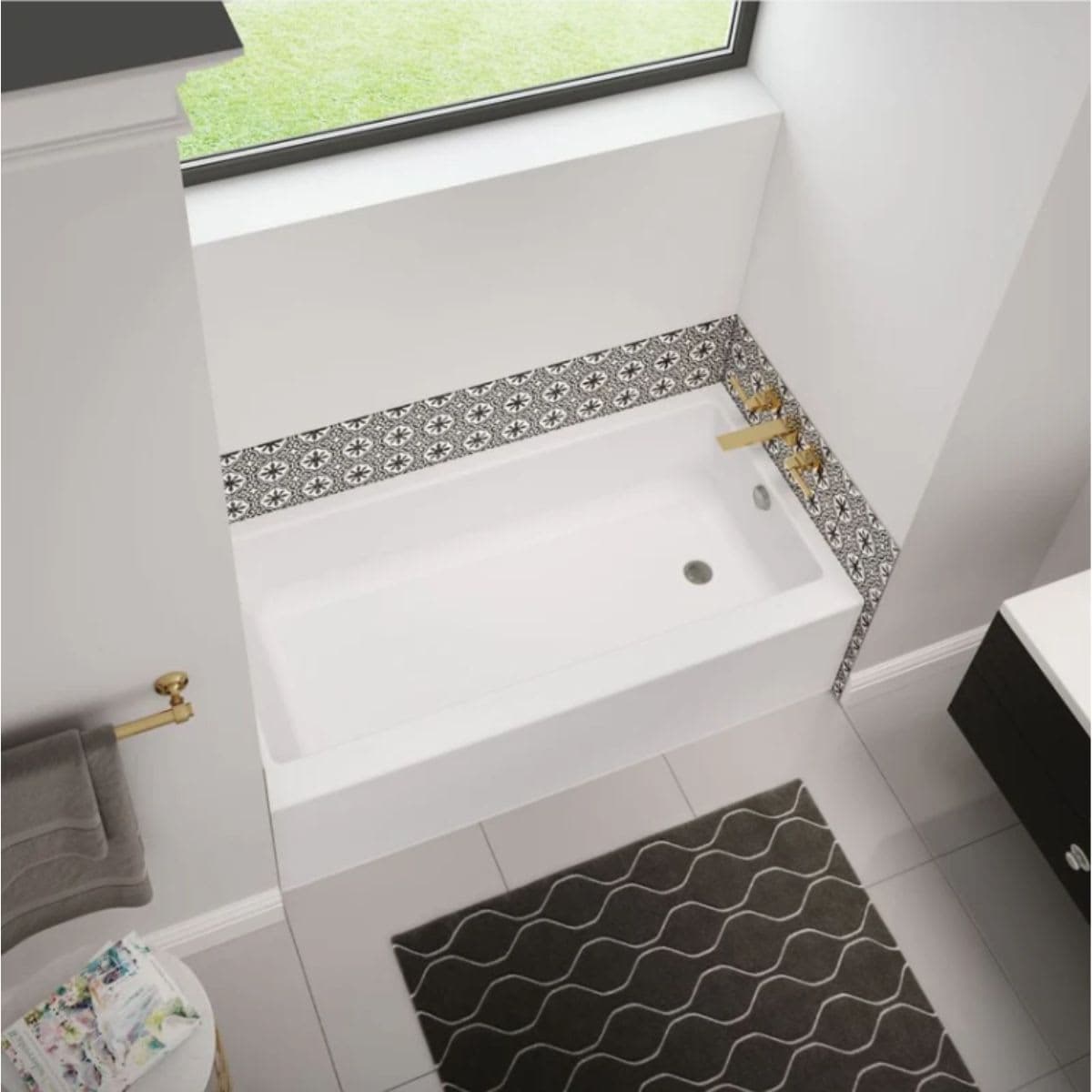 MAAX Bosca Access 60L x 30W x 16H Acrylic Alcove Bathtub with Certified Anti-Slip Floor & Above thumbnail 3