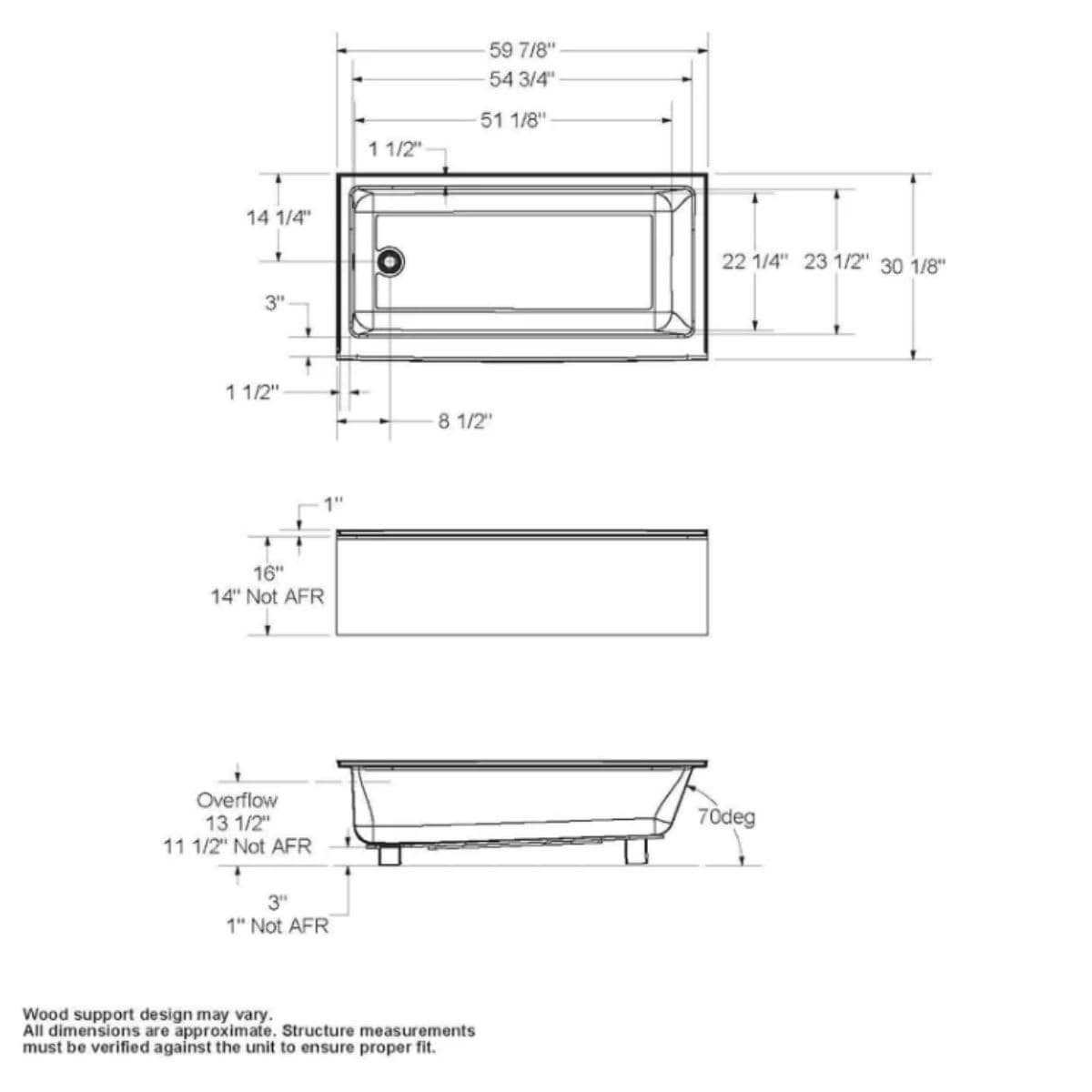 MAAX Bosca Access 60L x 30W x 16H Acrylic Alcove Bathtub with Certified Anti-Slip Floor & Above thumbnail 4