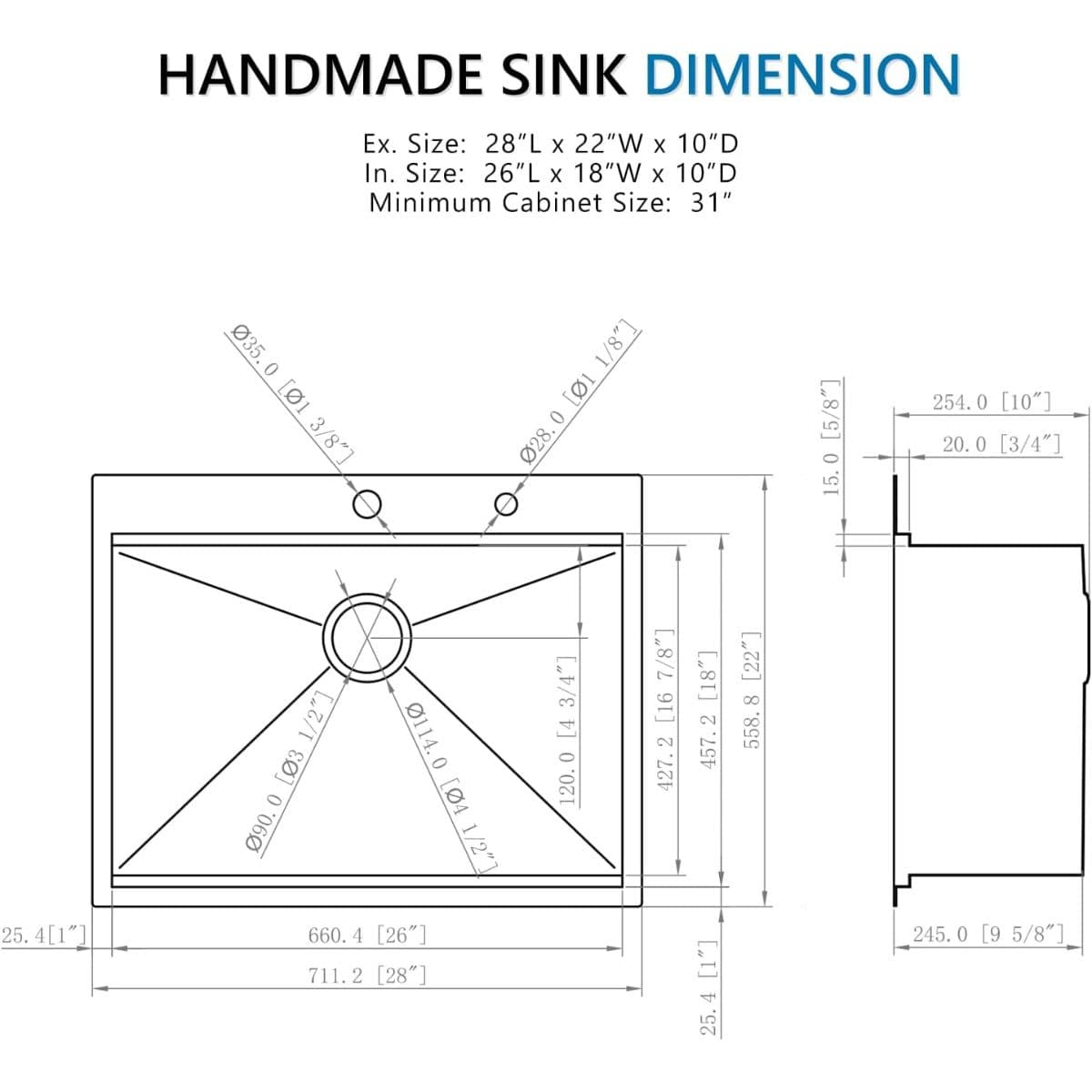 Doirteal 28 Inch Black Drop In Workstation Kitchen Sink, 28 x 22 x 10 Inch Topmount 16 Gauge Stainless Steel Single Bowl Workstation Kitchen Sink thumbnail 6