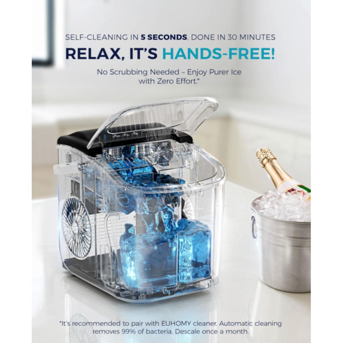 Countertop Ice Maker - Euhomy Black thumbnail 6