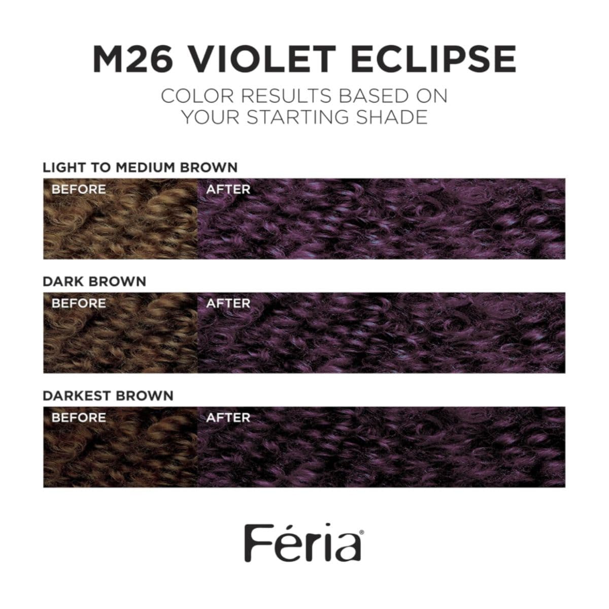 L’Oréal Paris Feria Multi-Faceted Shimmering Permanent Hair Dye, M26 Cool Violet, Permanent Hair Color for Long Lasting Hair Dye with Bonding Complex Conditioner, Pack of 1 (Packaging May Vary) thumbnail 2