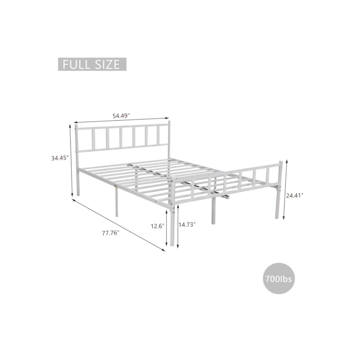 Metal Platform Bed Frame - WJORATA White thumbnail 2