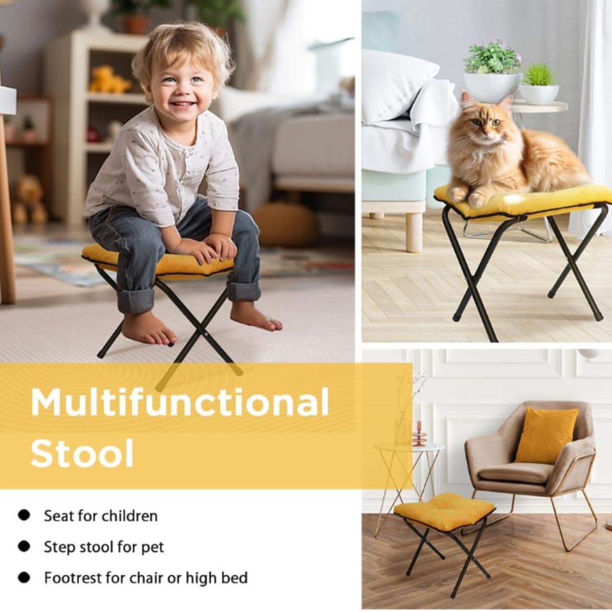 Foldable Ottoman Foot Rest - Generic Blue thumbnail 4