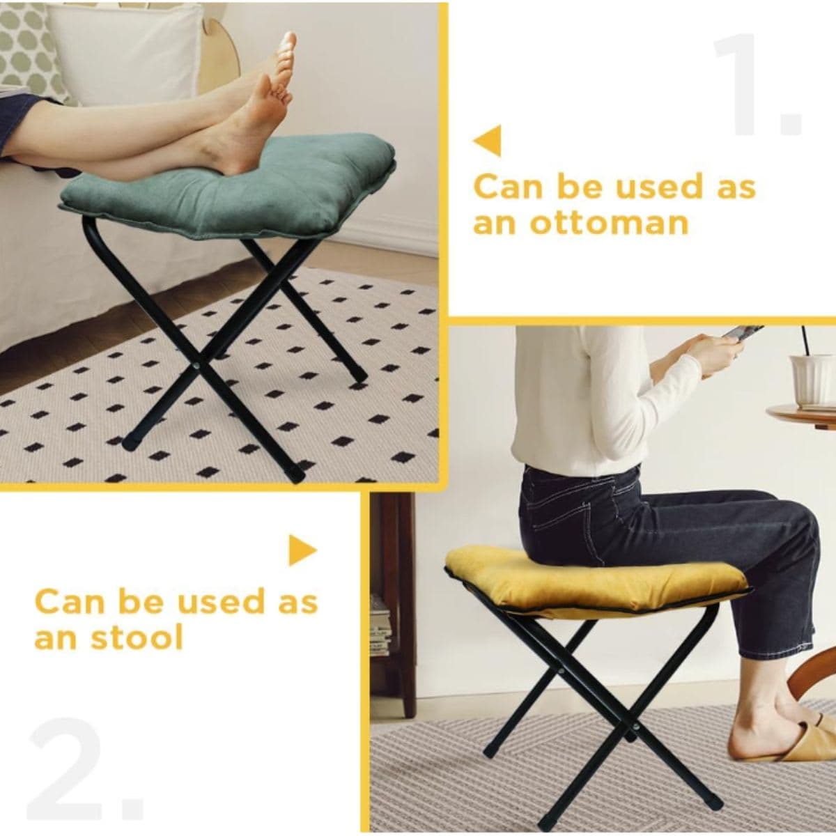 Foldable Ottoman Foot Rest - Generic Blue thumbnail 6