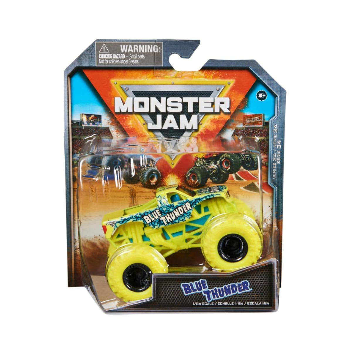 Monster Jam, Official Blue Thunder Monster Truck, Die-Cast Vehicle, 1:64 Scale, Kids Toys for Boys Ages 3 and up thumbnail 4
