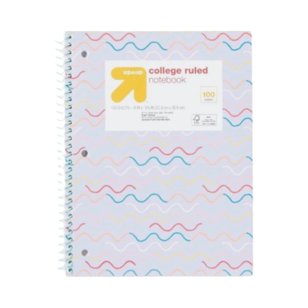 up&up 100ct College Ruled Notebook Wave — image 1