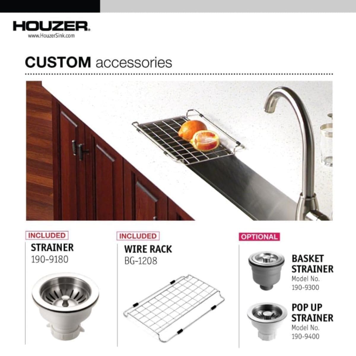 Houzer Contempo Undermount Stainless Steel Sink 30x6.5 Inch thumbnail 3