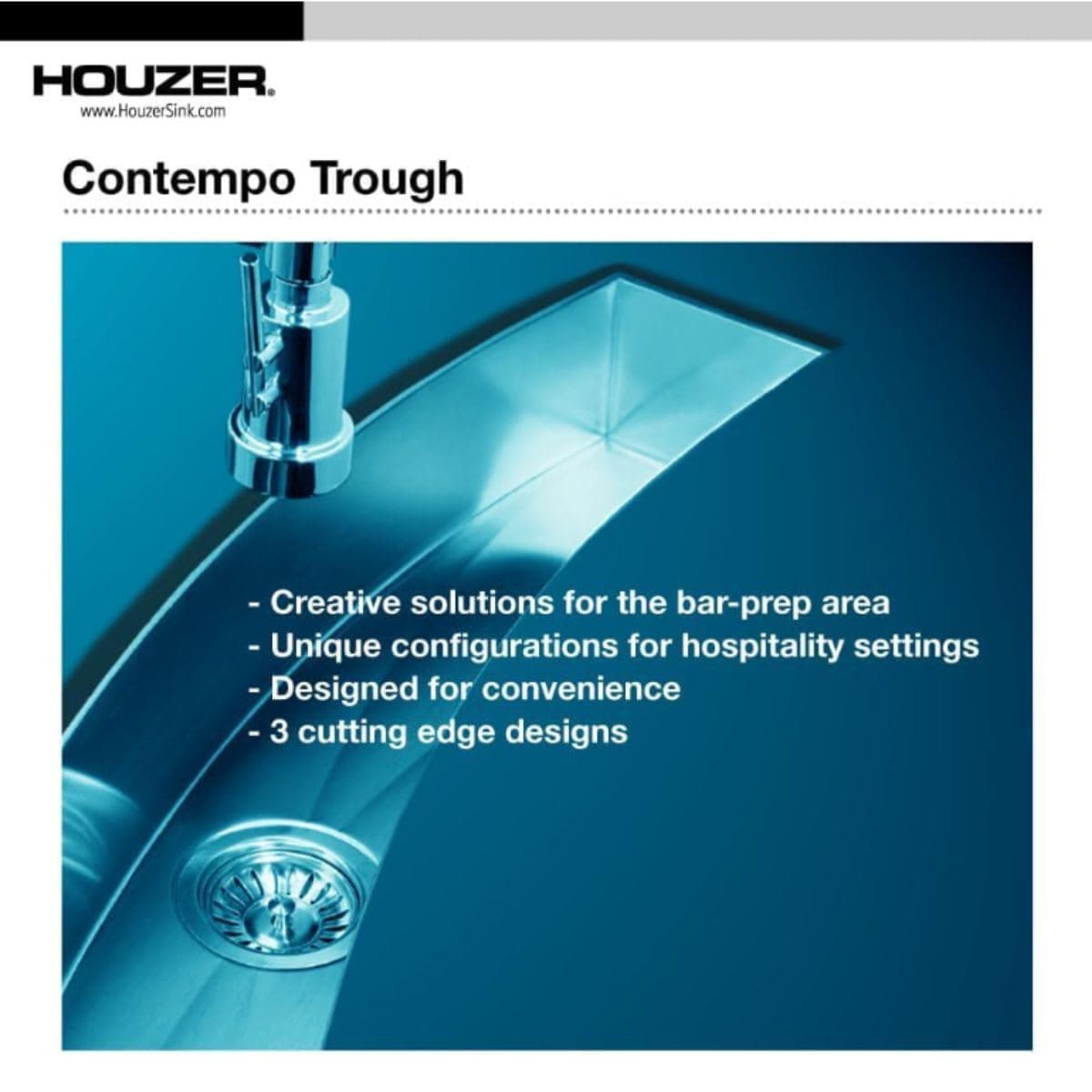 Houzer Contempo Undermount Stainless Steel Sink 30x6.5 Inch thumbnail 4