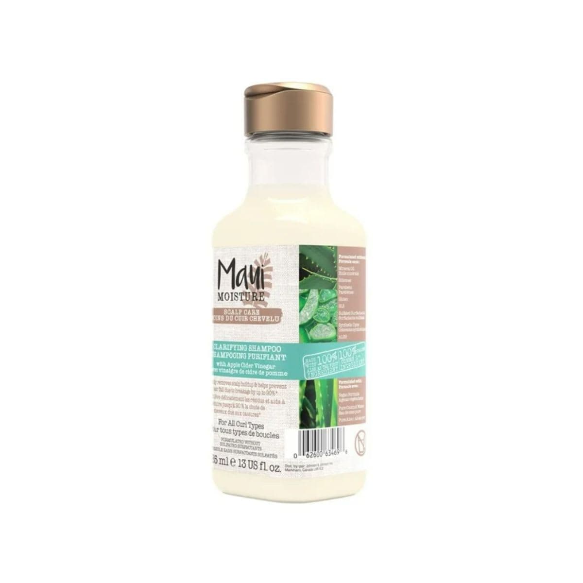 Maui Moisture Scalp Care Clarifying Shampoo, Apple Cider Vinegar Curly Hair Shampoo Moisturizes & Removes Scalp Build-Up, Sulfate-Free Surfactants, 385 ml thumbnail 2