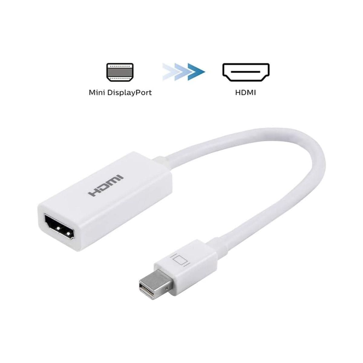 Philips Mini DisplayPort to HDMI Adapter, Unidirectional, Audio and Video, Full HD 1080p, 4K Ultra HD, Slim Compact Portable Design, White Cable, for All Brands, SWV9200F/27 thumbnail 2