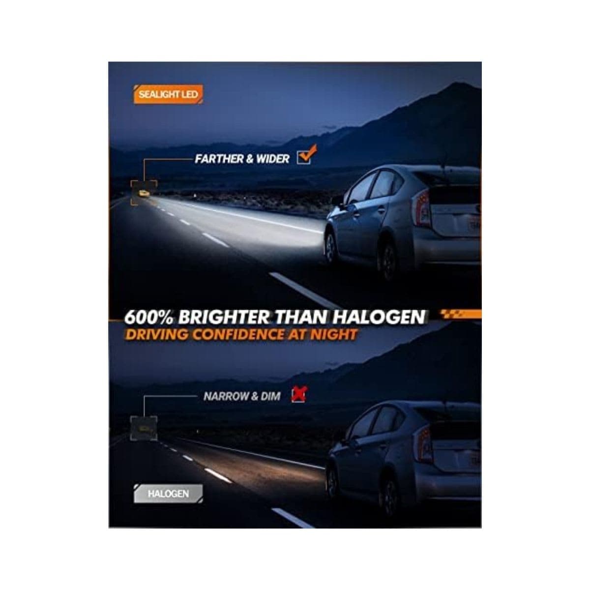 SEALIGHT H11 H8 H9 LED Headlight Bulbs, 30000 Lumens Super Bright LED Bulbs, Fanless Design, 6000K Cool White, Non-Polarity, Plug and Play, Pack of 2 thumbnail 2