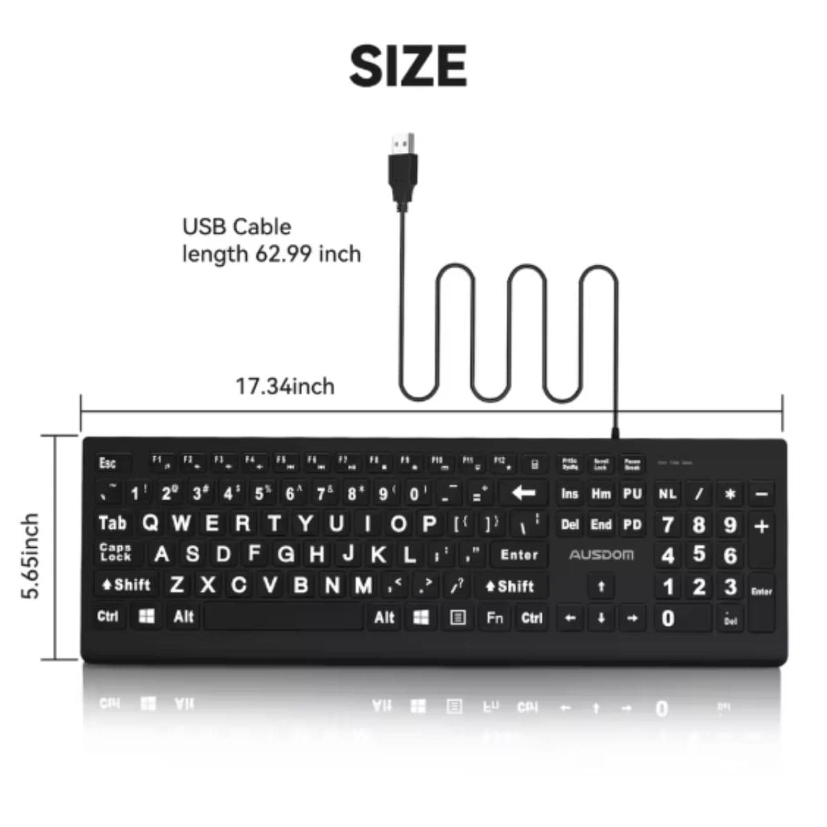 Wired USB Keyboard - AUSDOM Y3S thumbnail 5