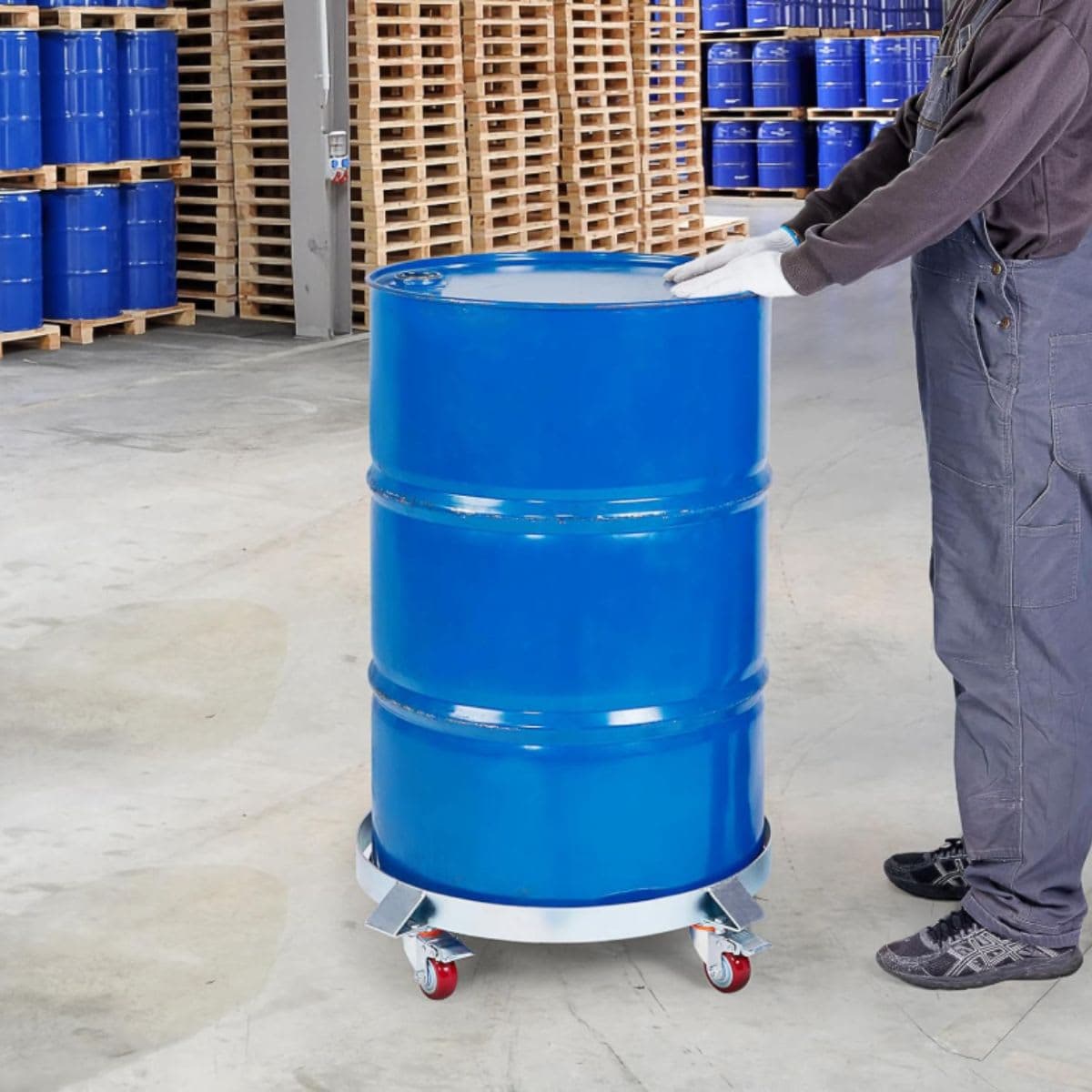 VEVOR 55 Gallon Heavy Duty Drum Dolly, 1000lbs Load Capacity, Barrel Dolly Cart Drum Caddy, Non Tipping Hand Truck Capacity Dollies with Steel Frame 4 Swivel Casters Wheel, for Warehouse Drum Handling thumbnail 2