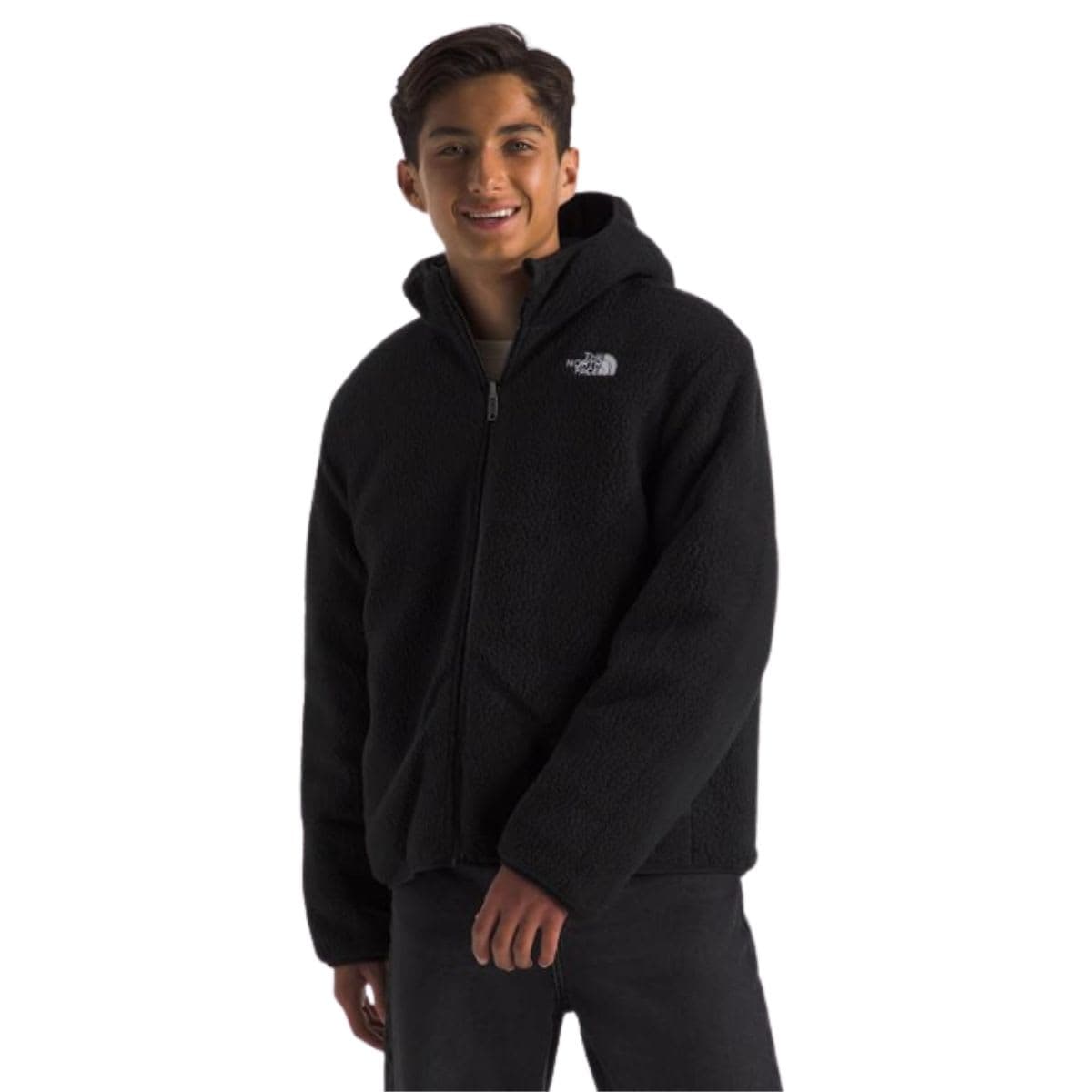 THE NORTH FACE Boys' Reversible Shasta Full Zip Hooded Jacket, TNF Black, Large thumbnail 5